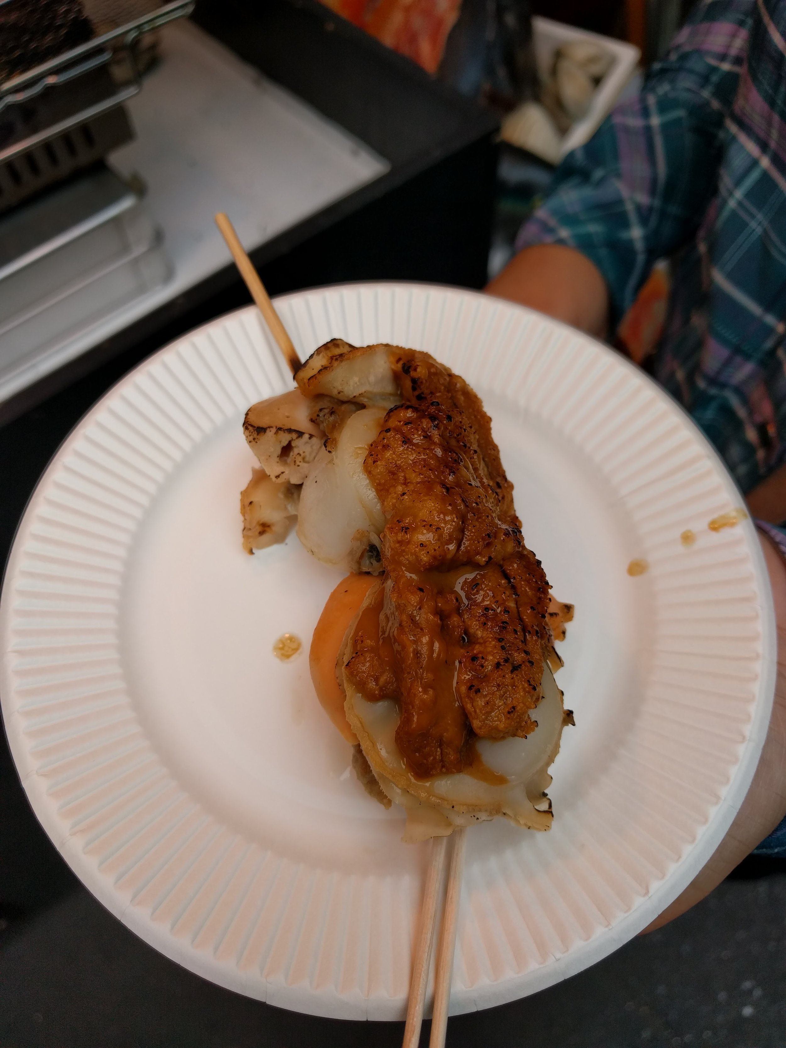 <p>The first thing we ate at Tsukiji fish market - pretty touristy ($$) and unfortunately not the best.</p>