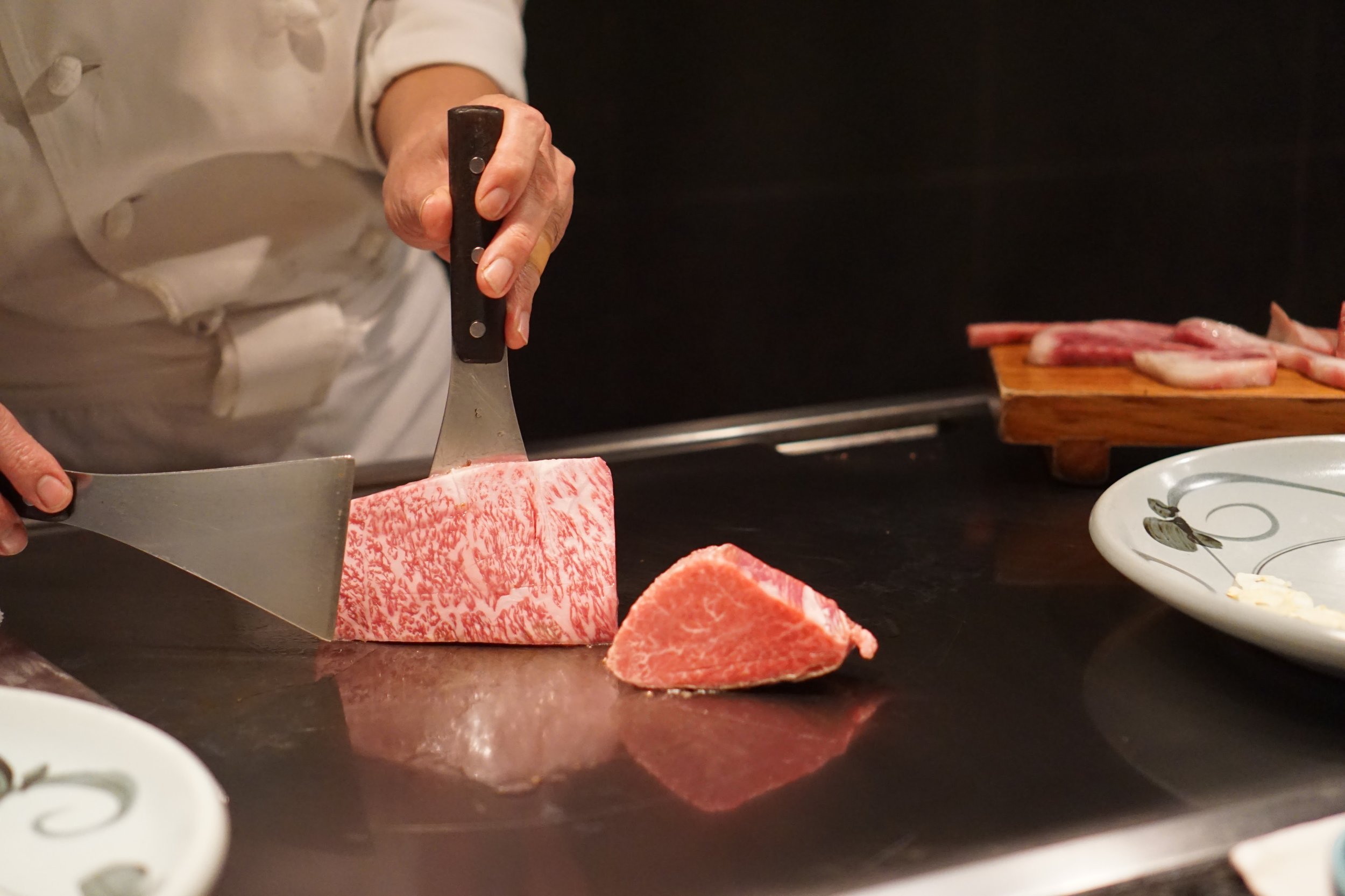 Carefully preparing the meat