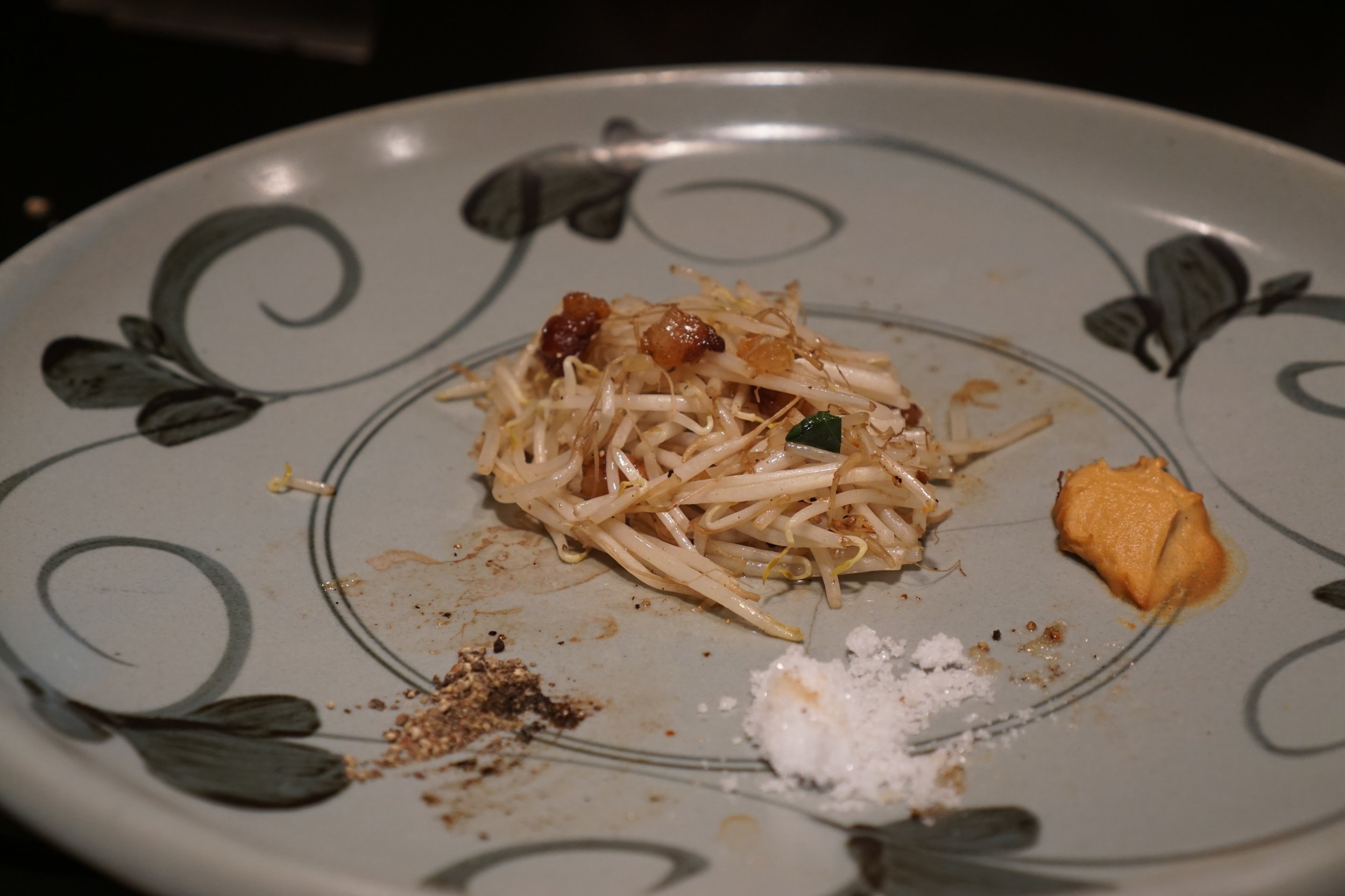 Bean sprouts, with beef fat