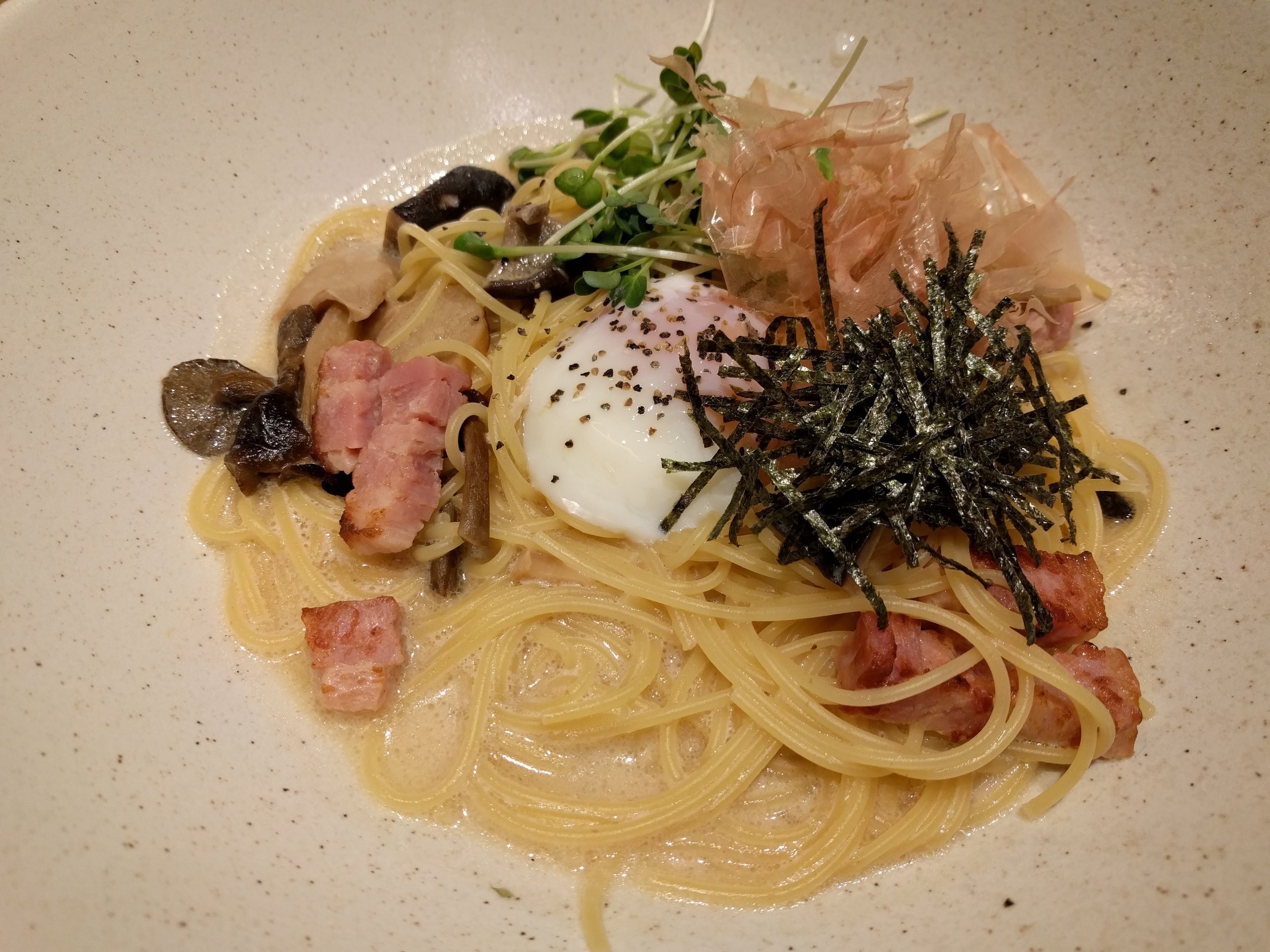 Japanese take on carbonara