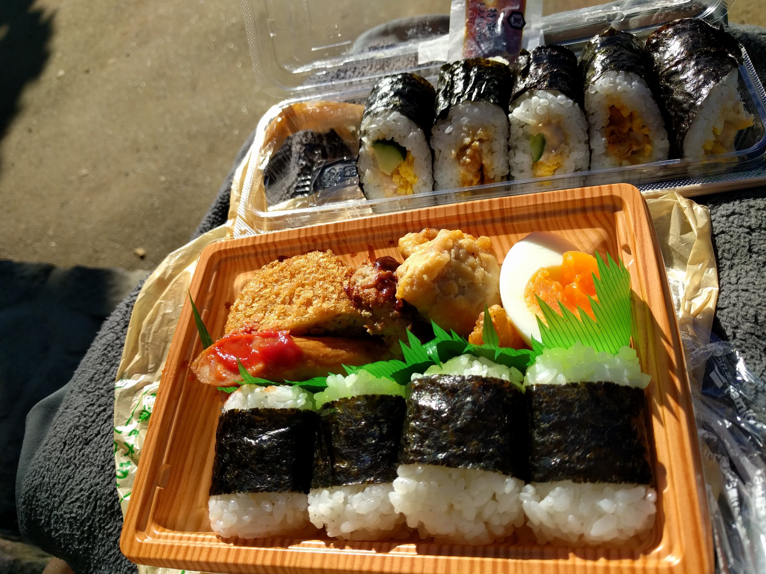 Takeaway sushi at Mt Takao