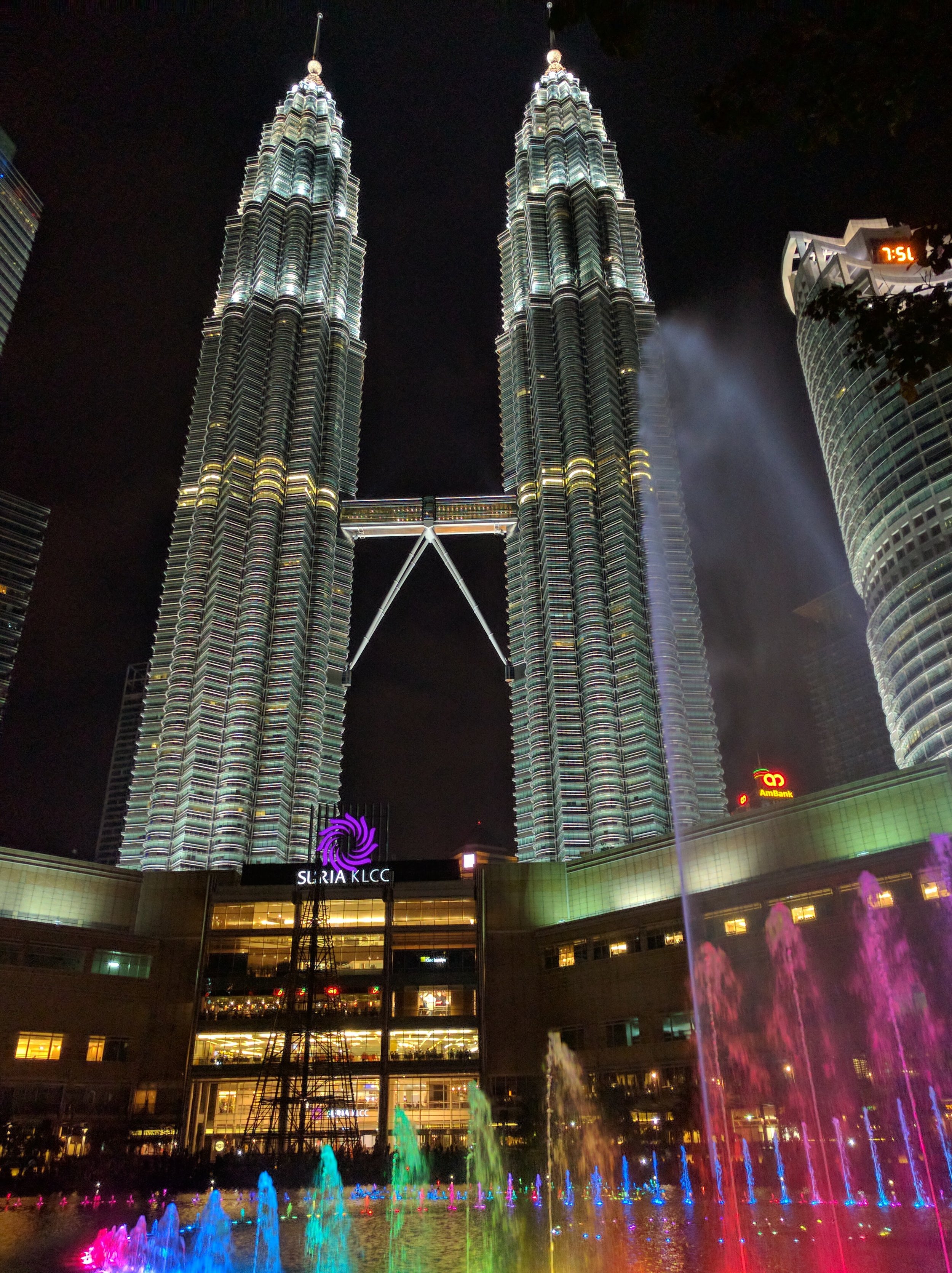 Nightly fountain show at KL Towers