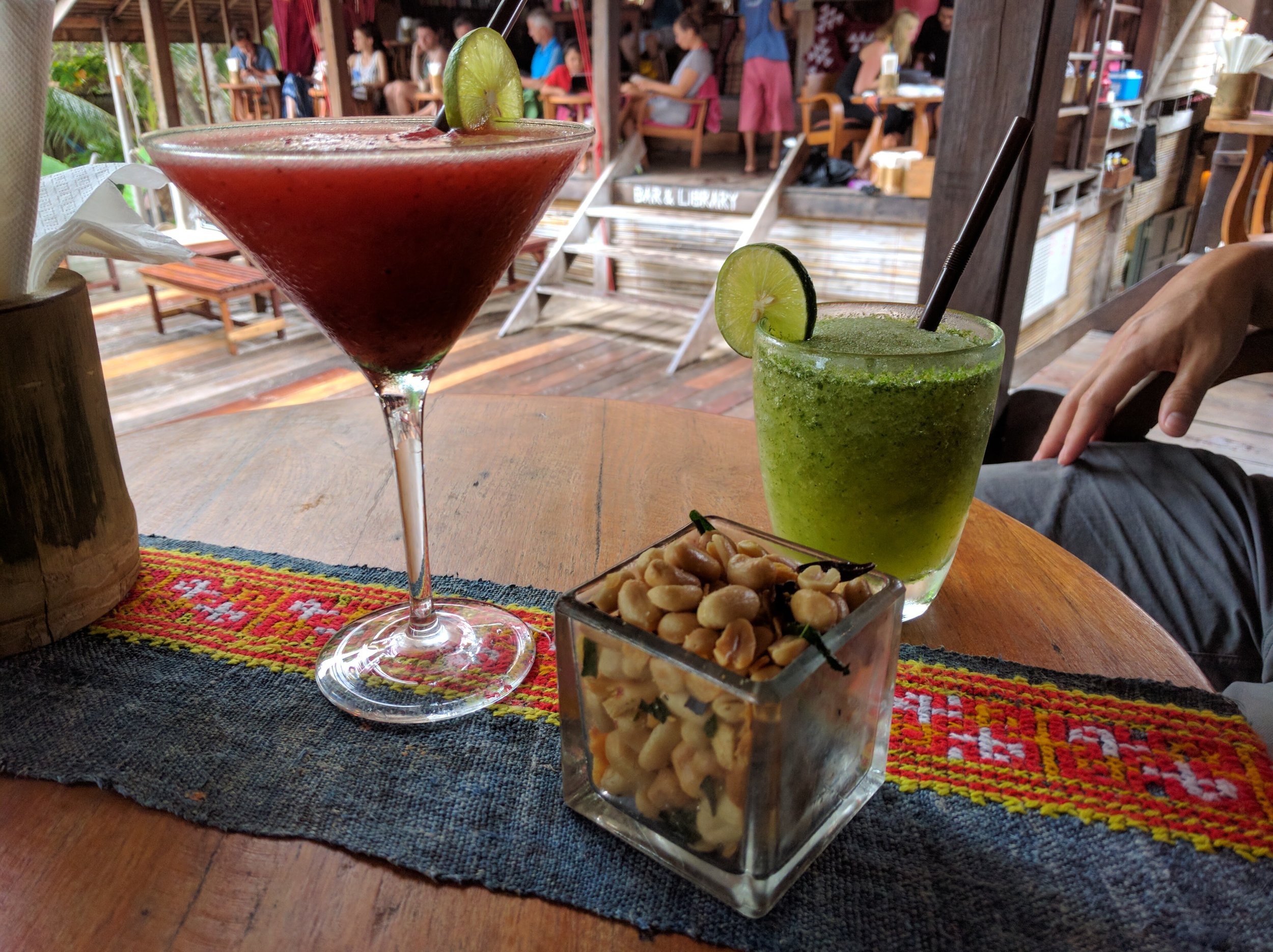 Happy hour drinks and nuts