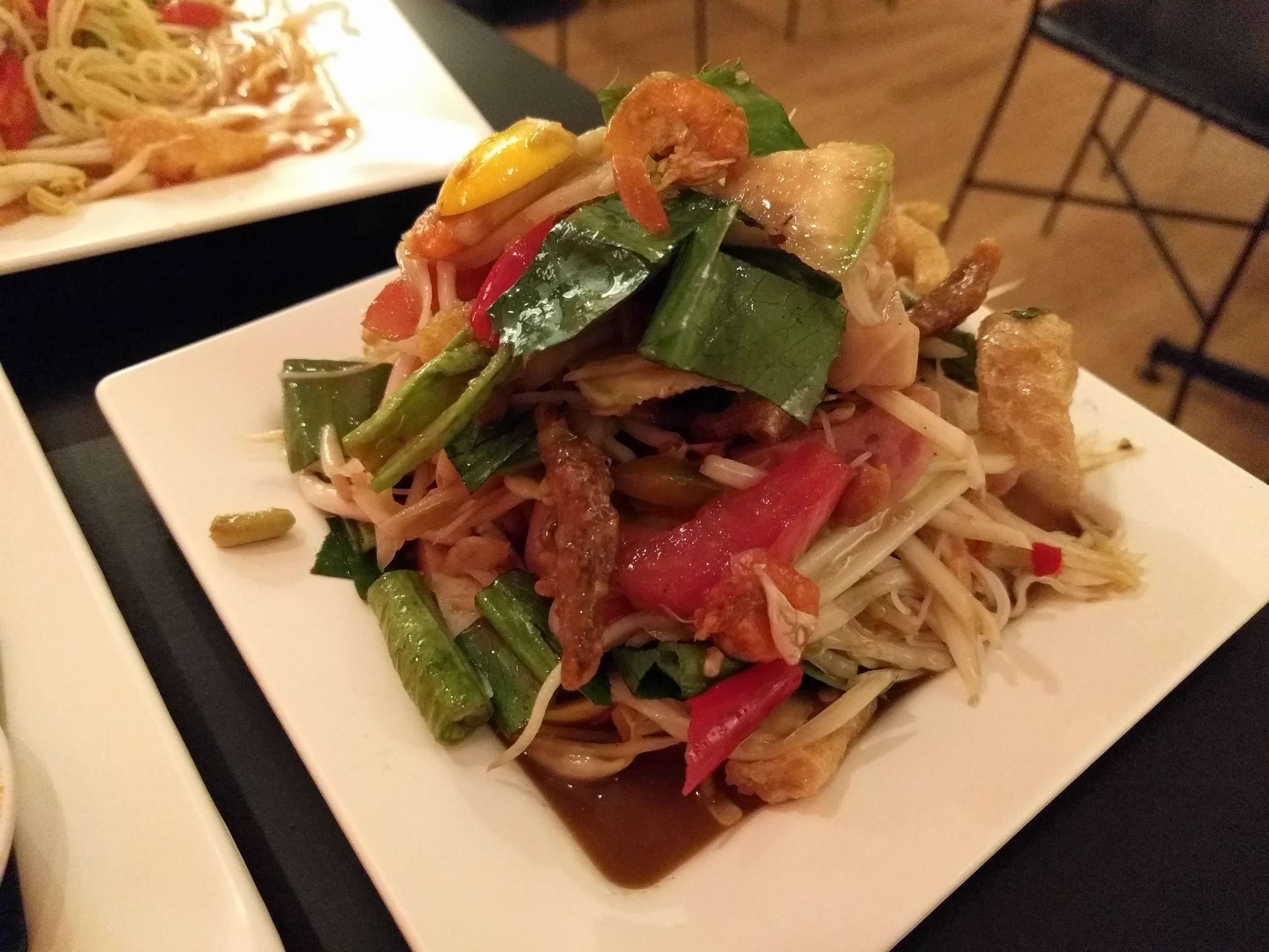 Super fermented fish som tum at Som Tum Der