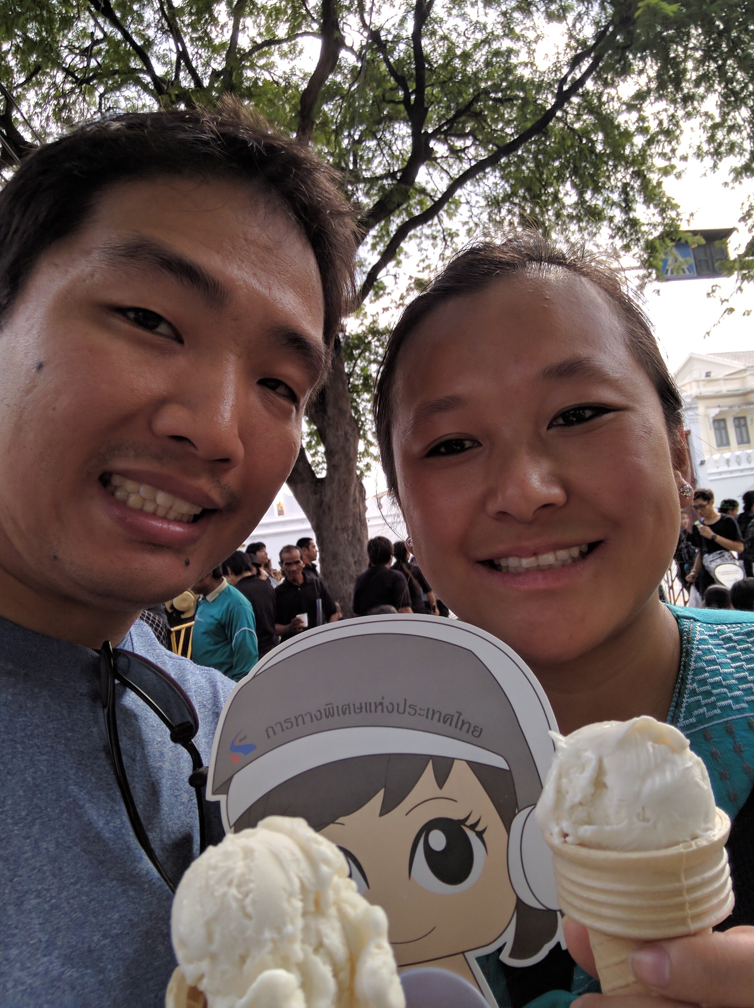 Nothing better than free coconut ice cream on a hot day!