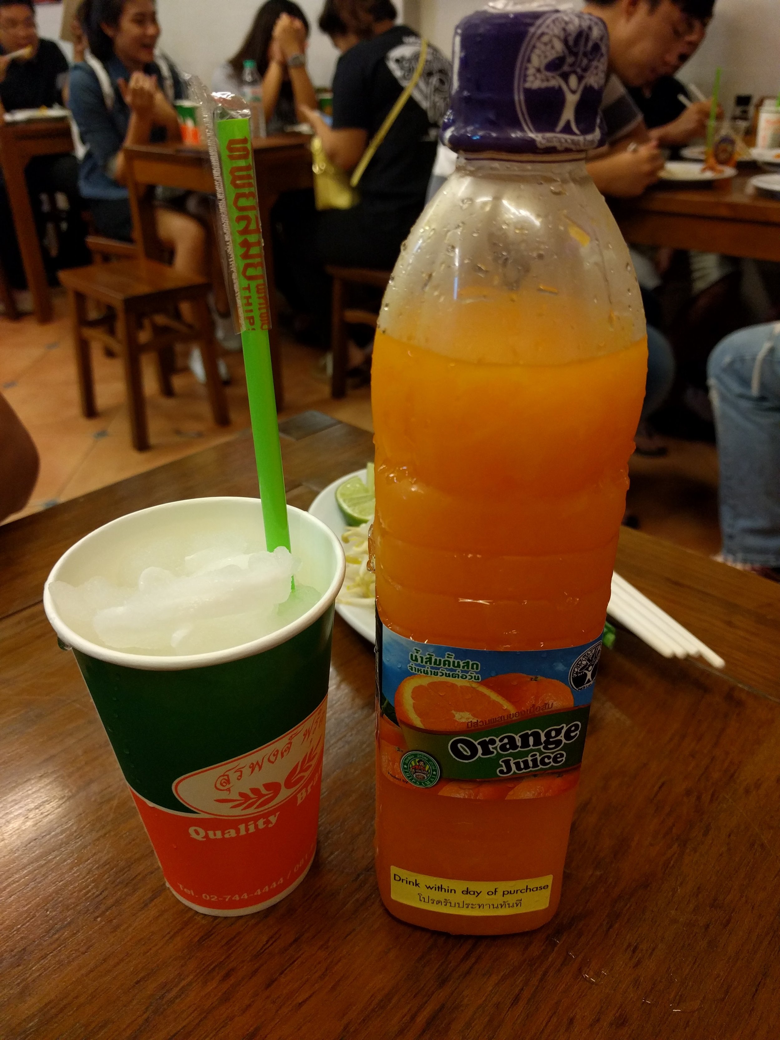 Thip Samai Pad Thai - OJ and frozen coconut water
