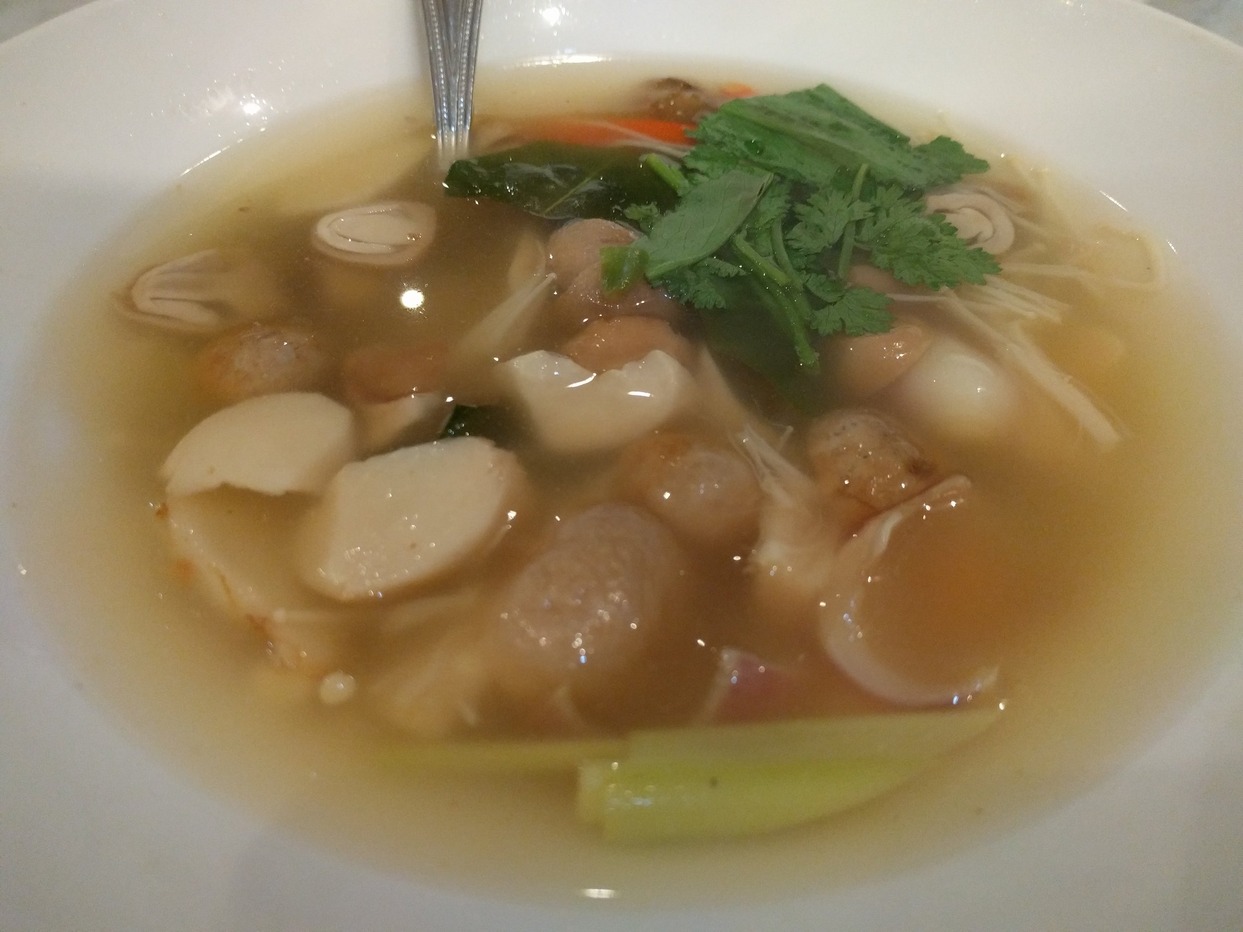 Tom Yum with mushrooms at Have a Zeed in Terminal 21