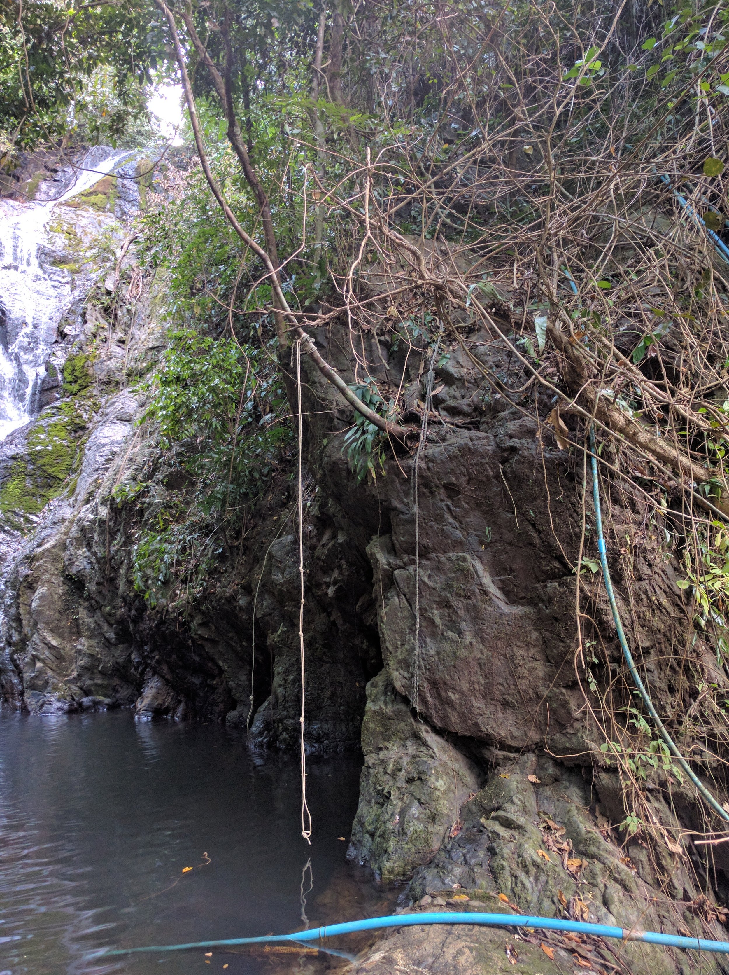 When you hear the waterfall, start heading down towards it. Otherwise, you'll end up above it here and will have to jump/slide down