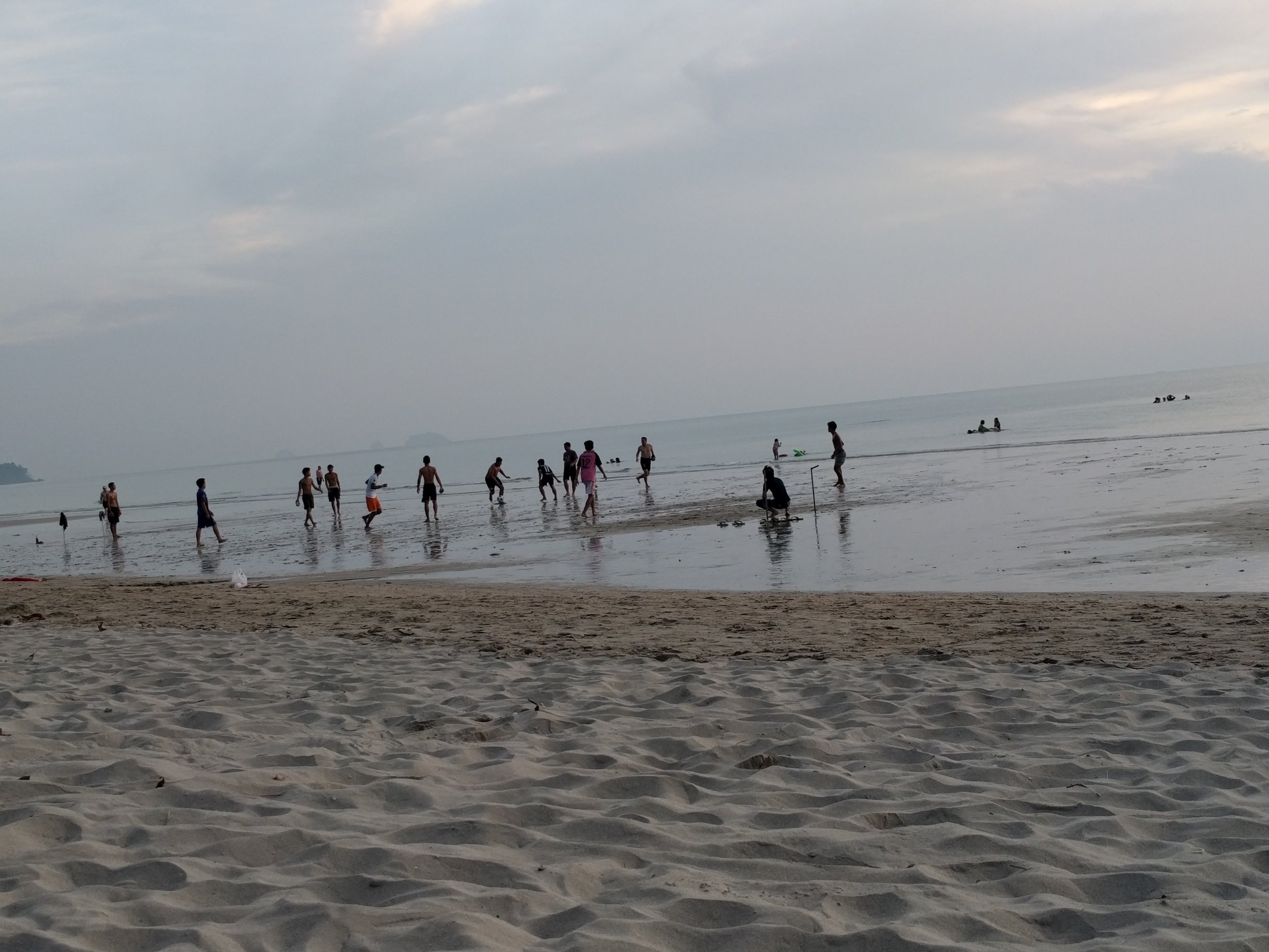 Sandbar at low tide, where locals? tourists? played soccer
