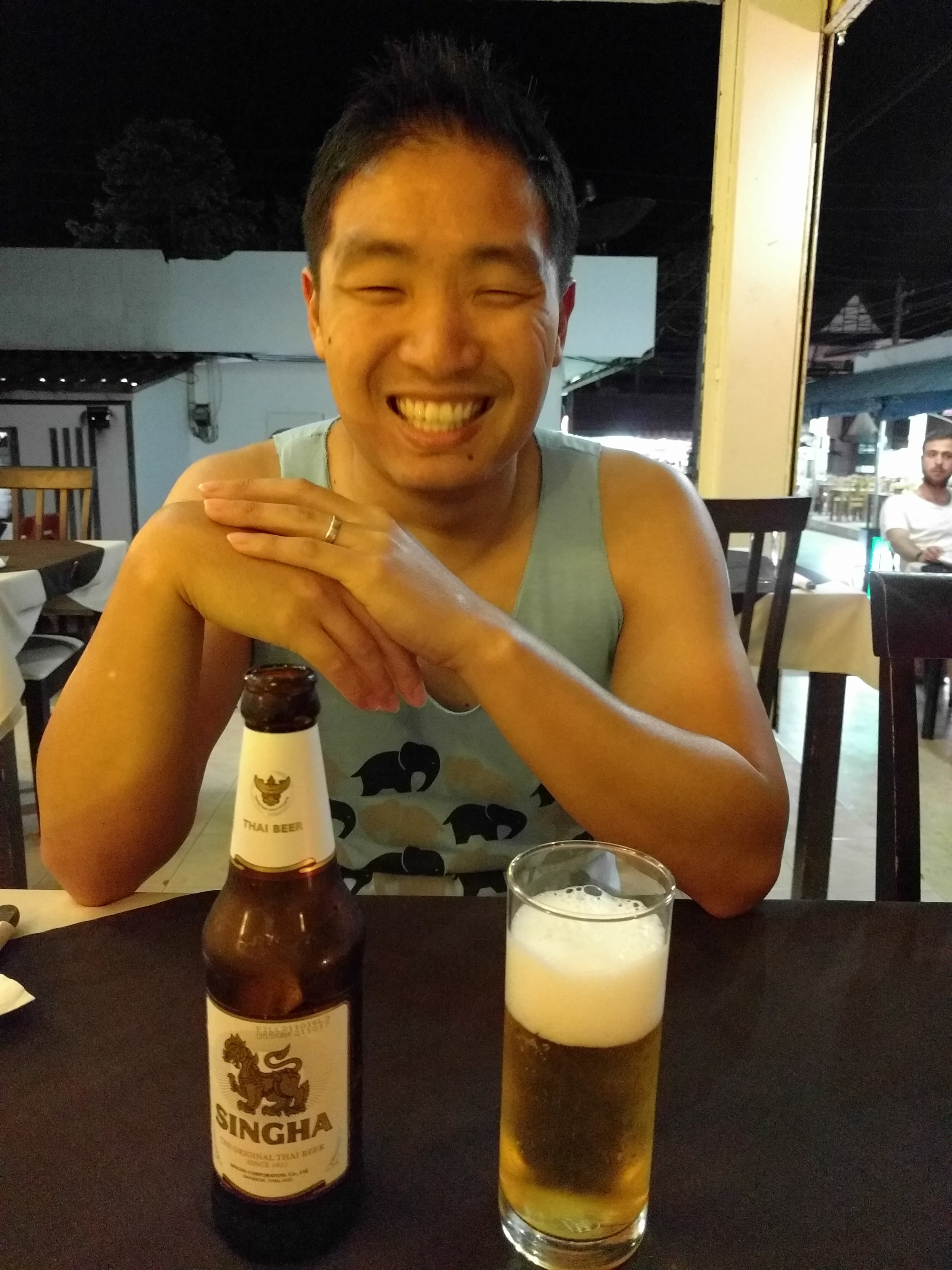 Eric tried out the local beers and voted Singha the best!