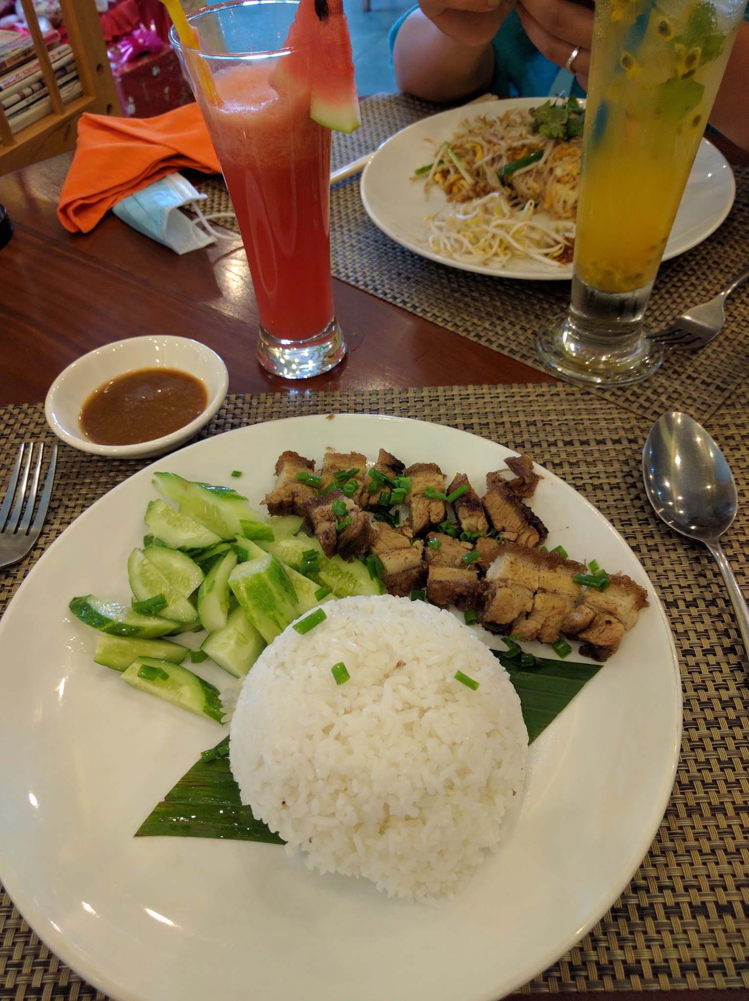 First meal in SR - roast pork and noodles