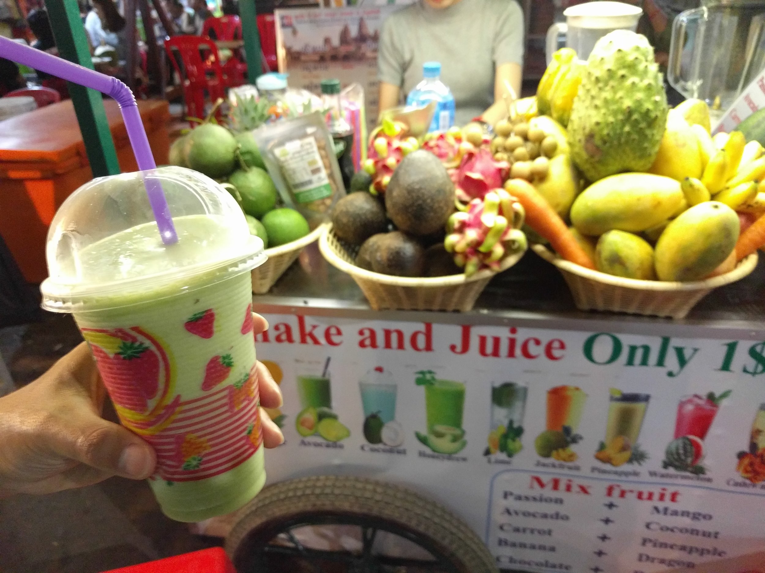 Avocado shake while exploring night markets