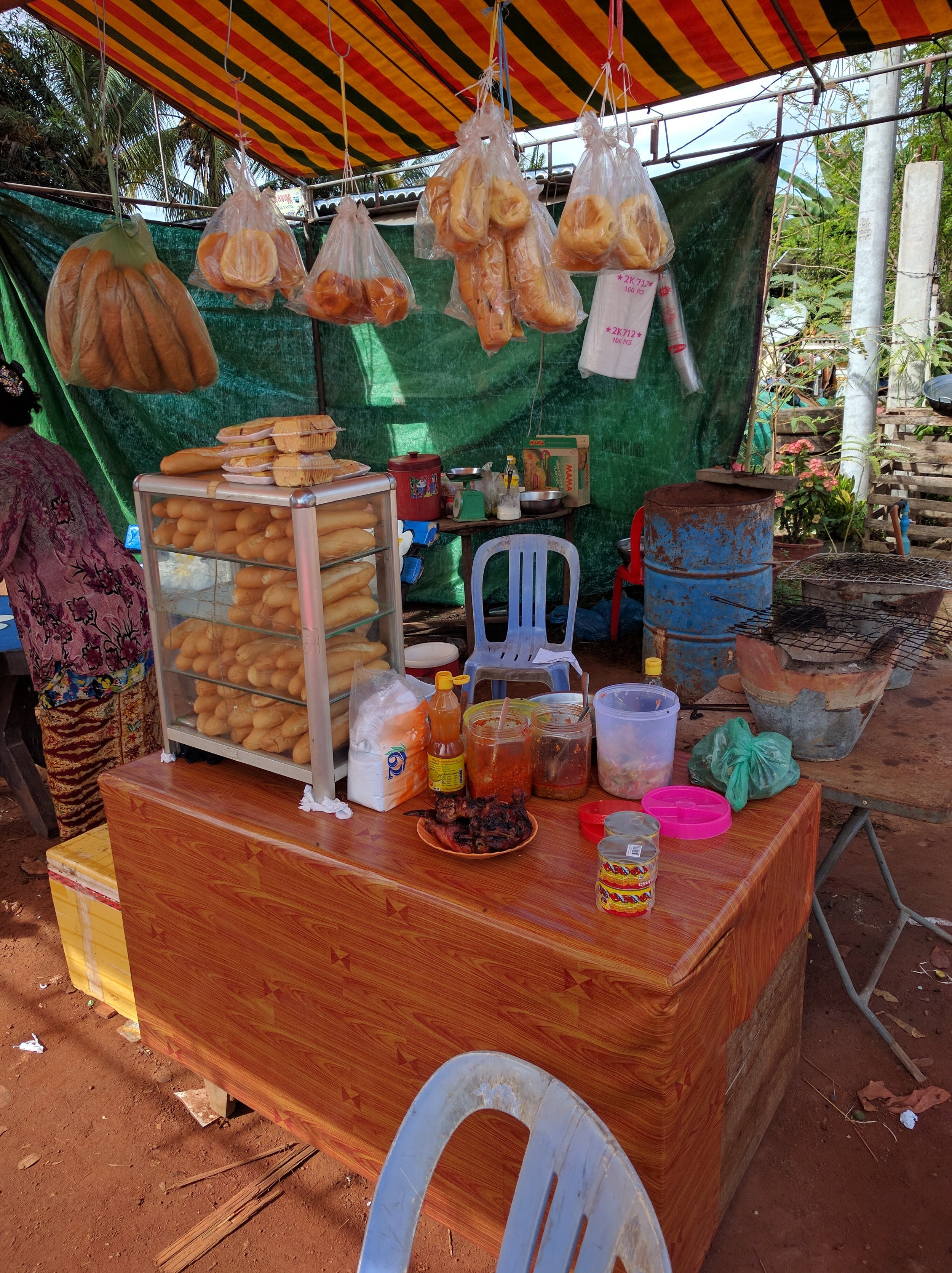 Bread stand by Banteay Srei