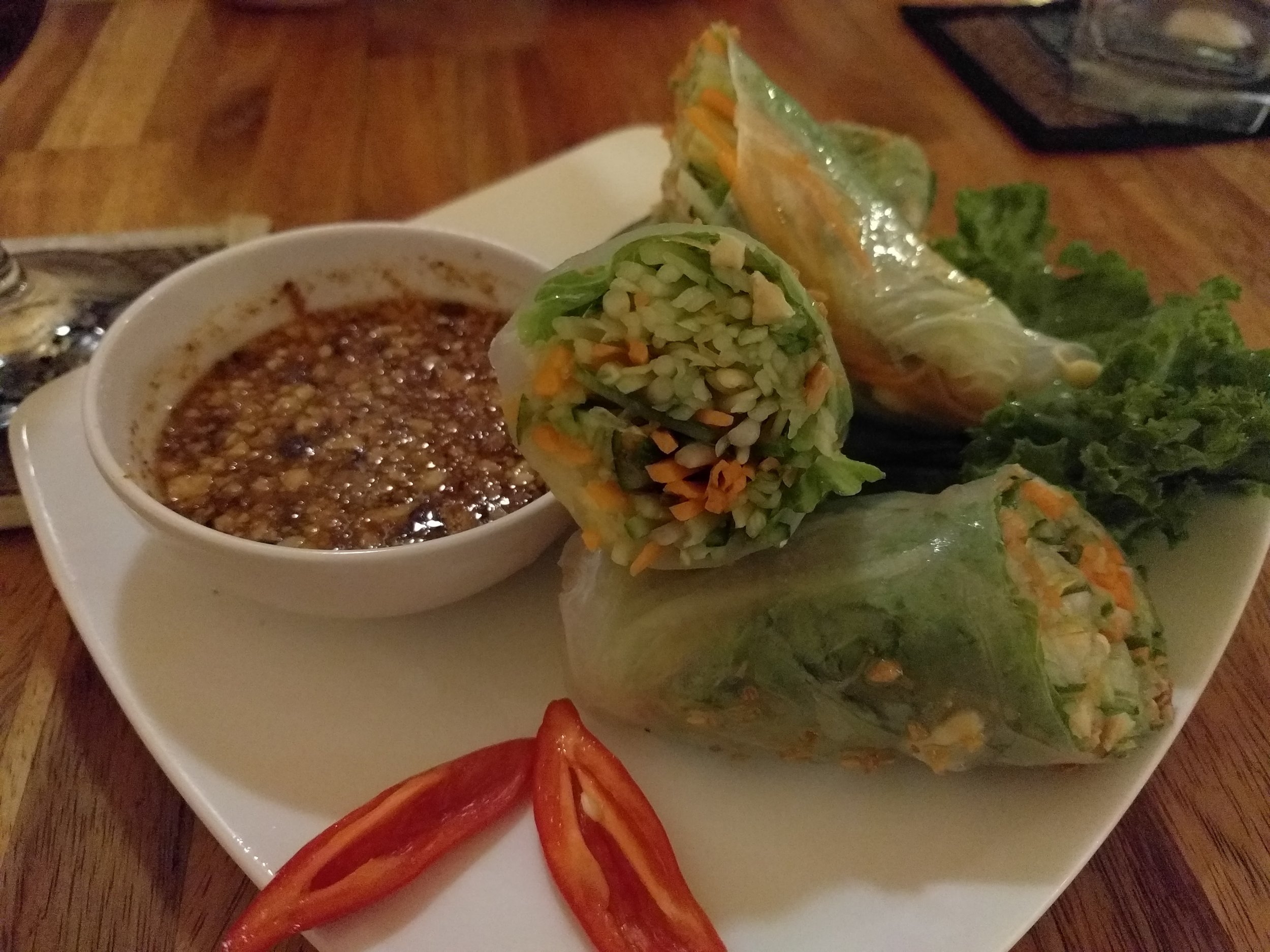Fresh spring rolls at Genevieves