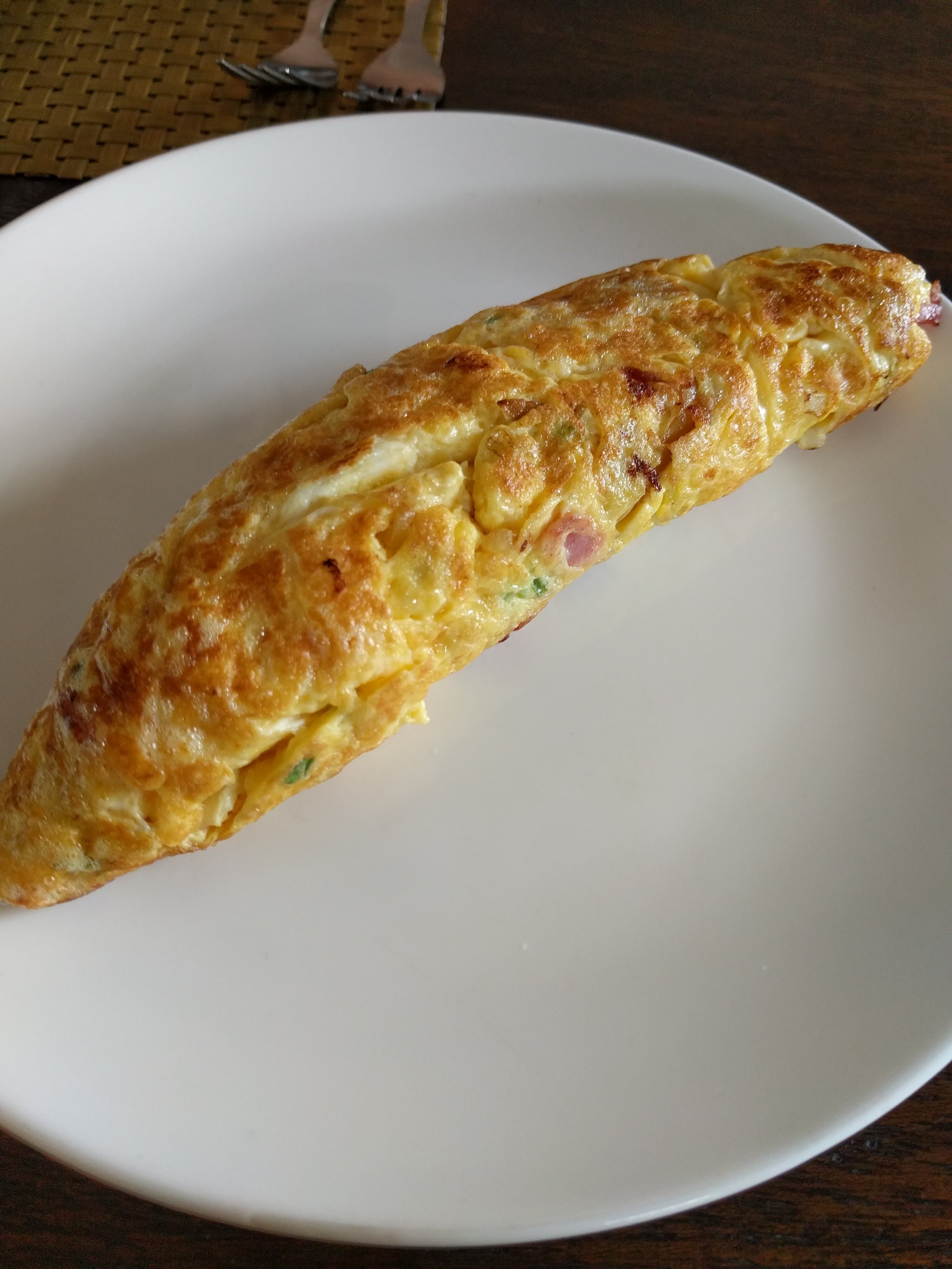 Freshly made omelette at breakfast