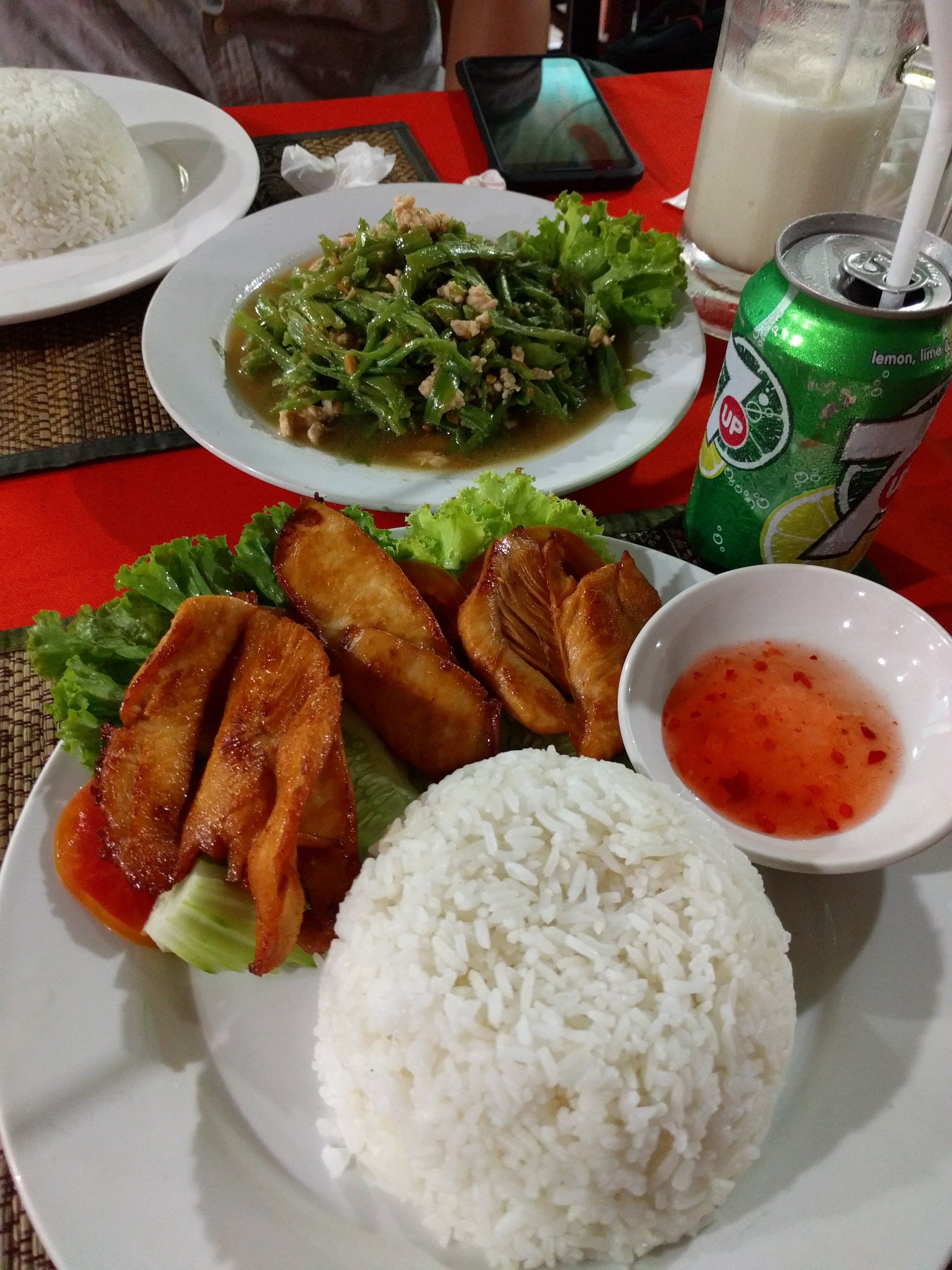 Chicken and pork and veg