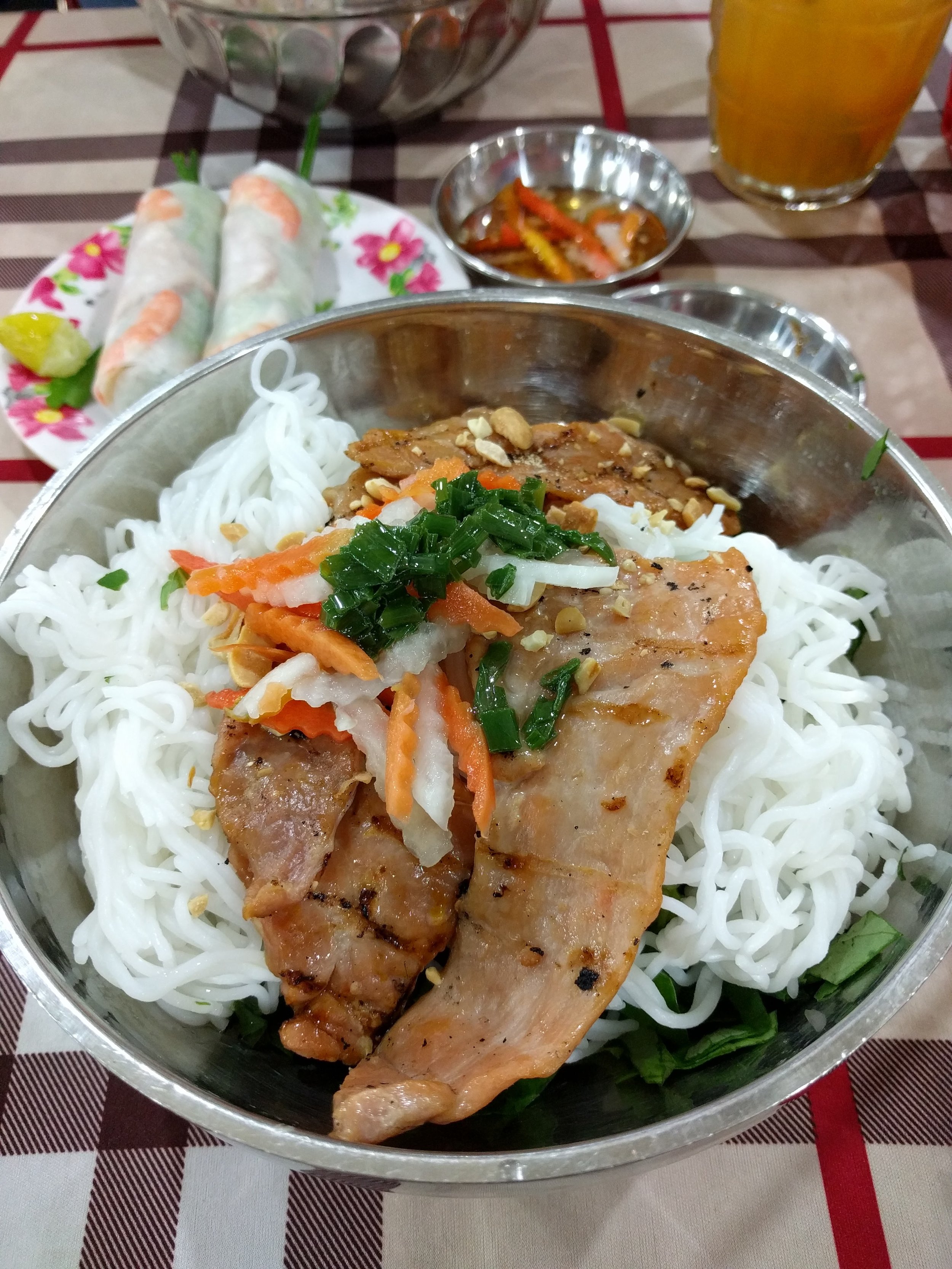 Bun and grilled pork