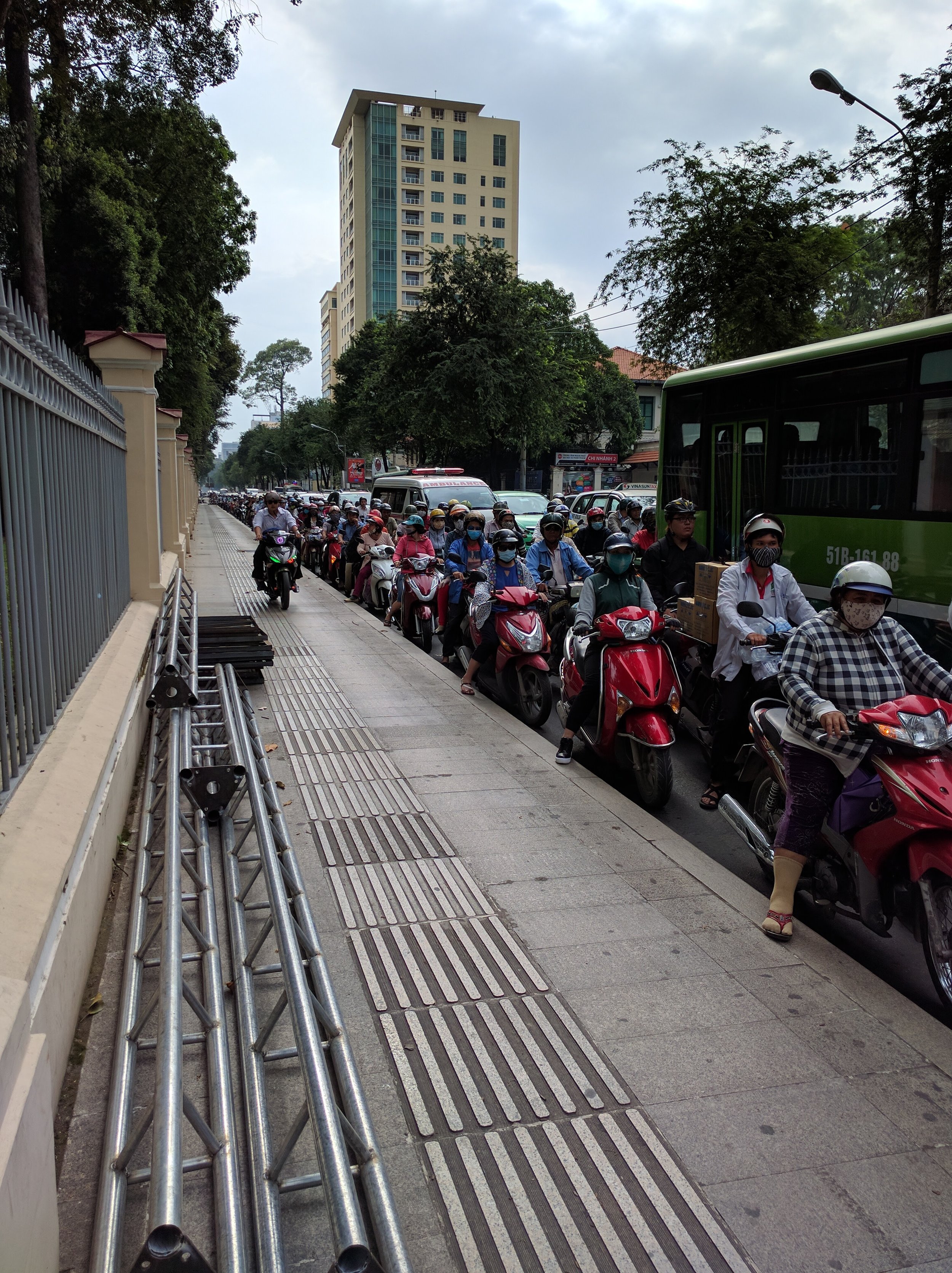 Crazy line of motorbikes!
