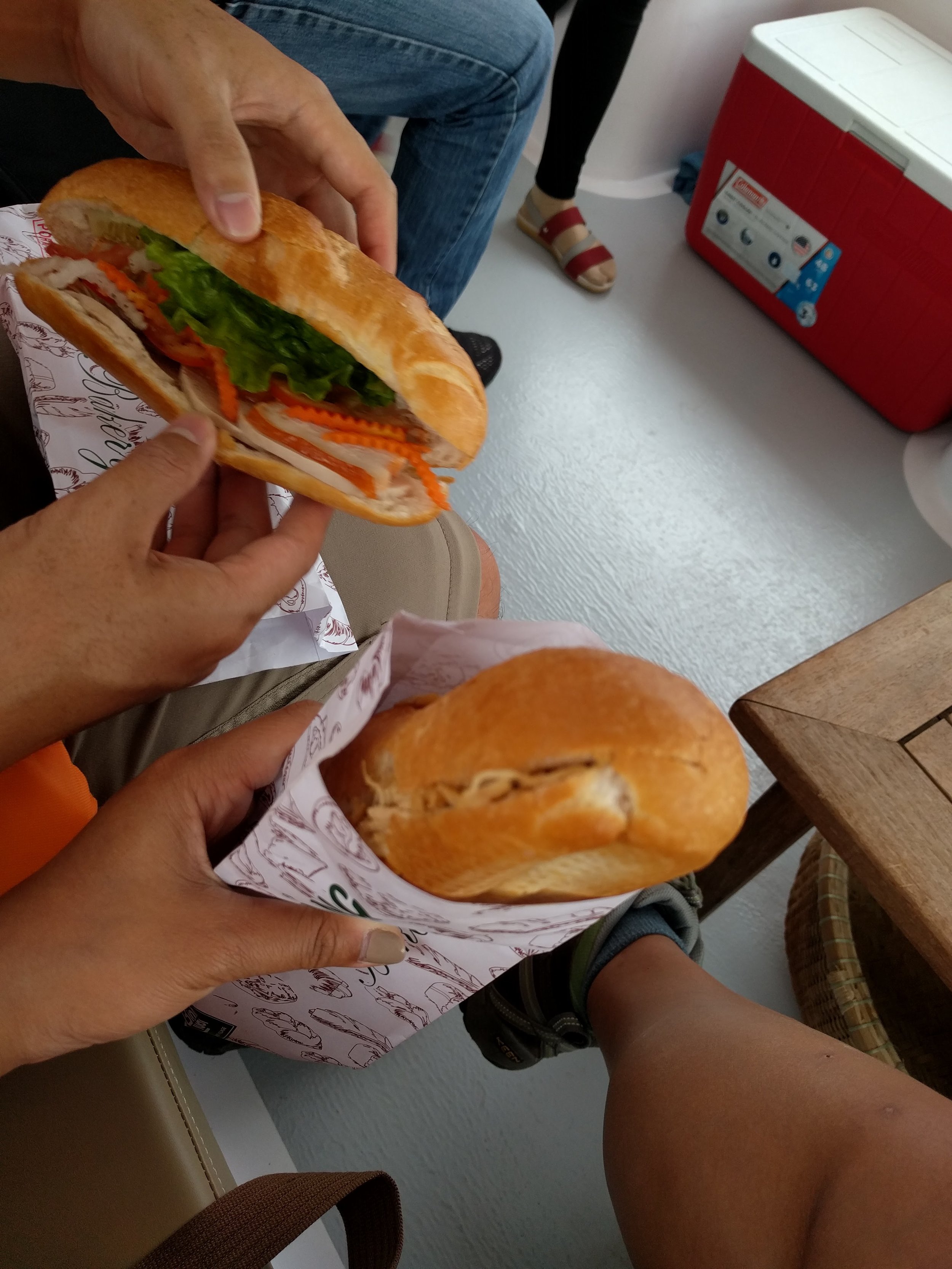 Breakfast banh mi on the way to the tunnels
