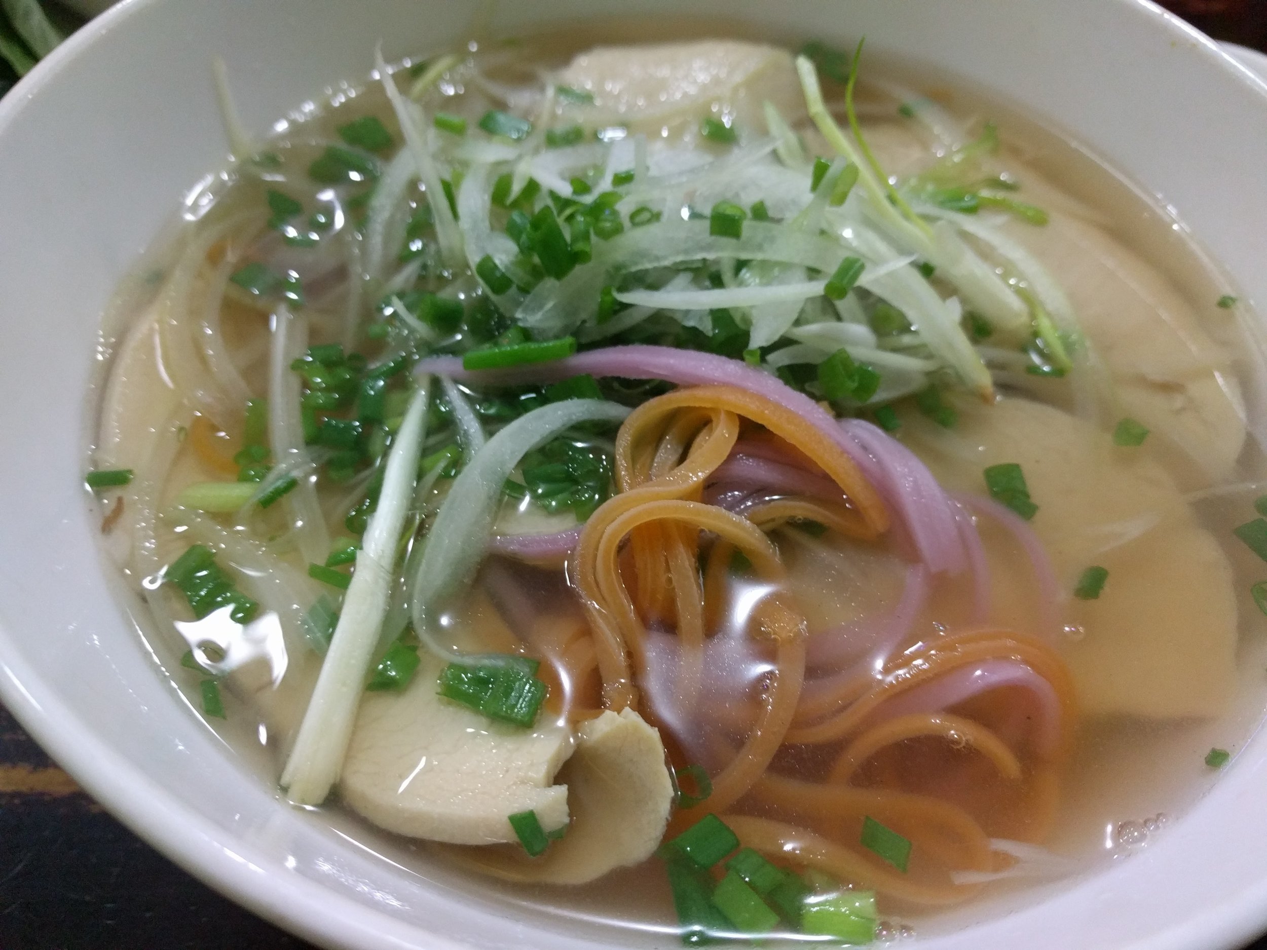 Pho with noodles made from vegetables