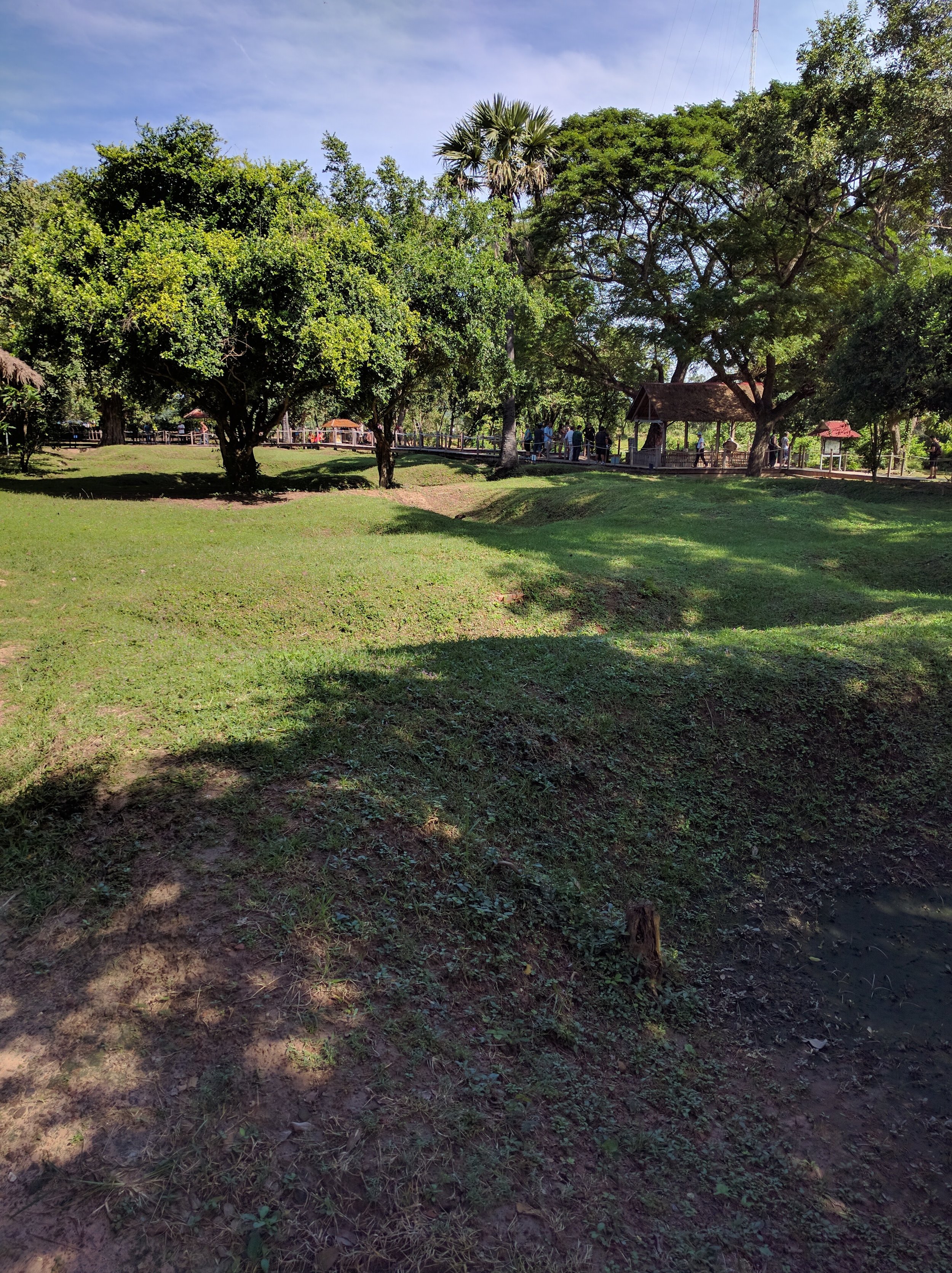 Depressions from where graves were unearthed