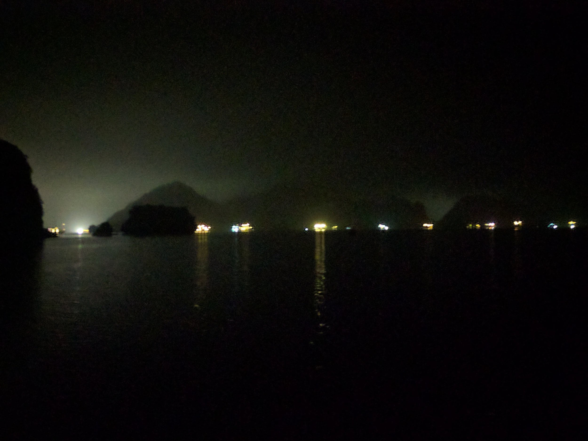 the bay at nighttime, eerie