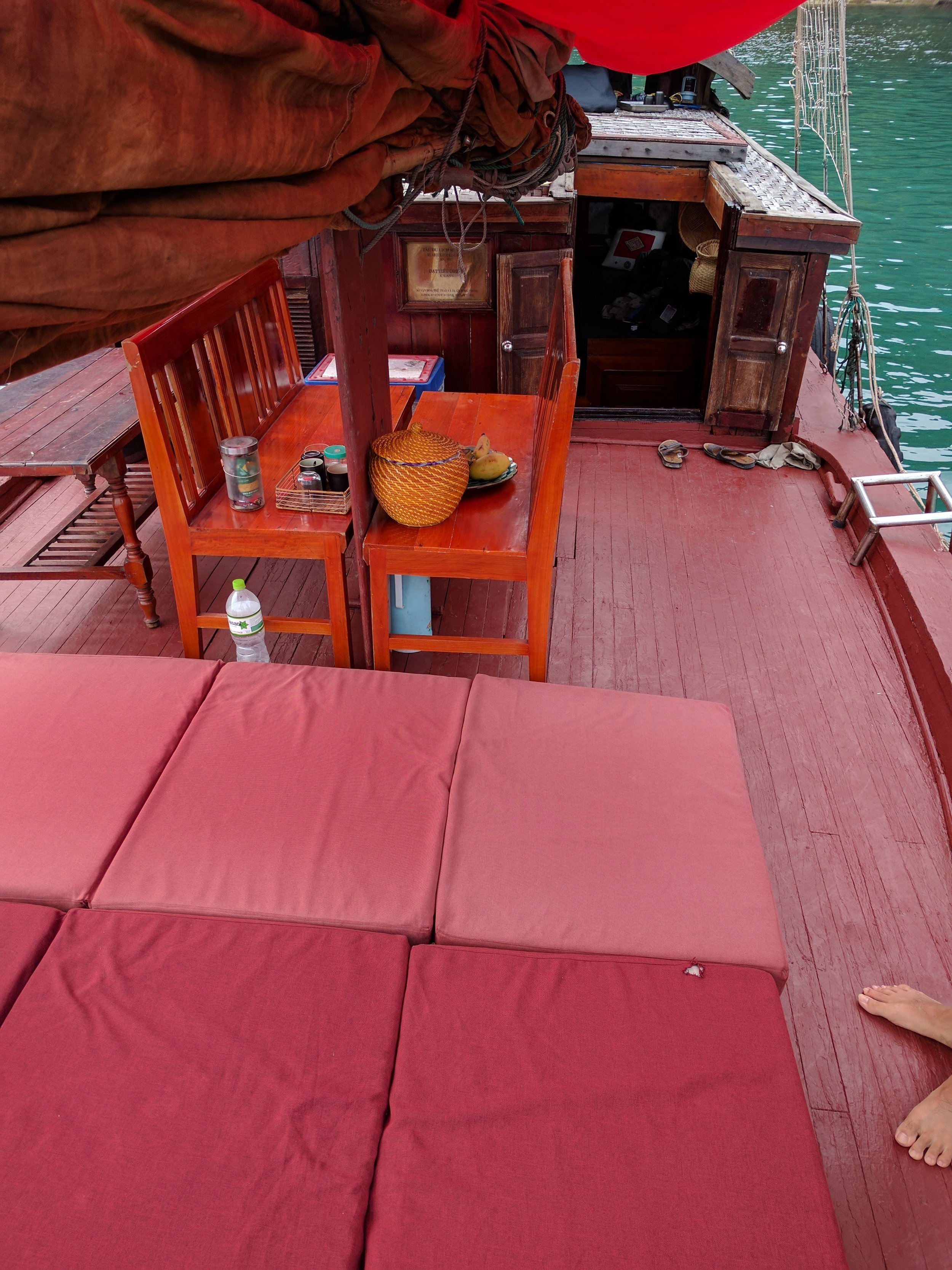 day beds and breakfast table