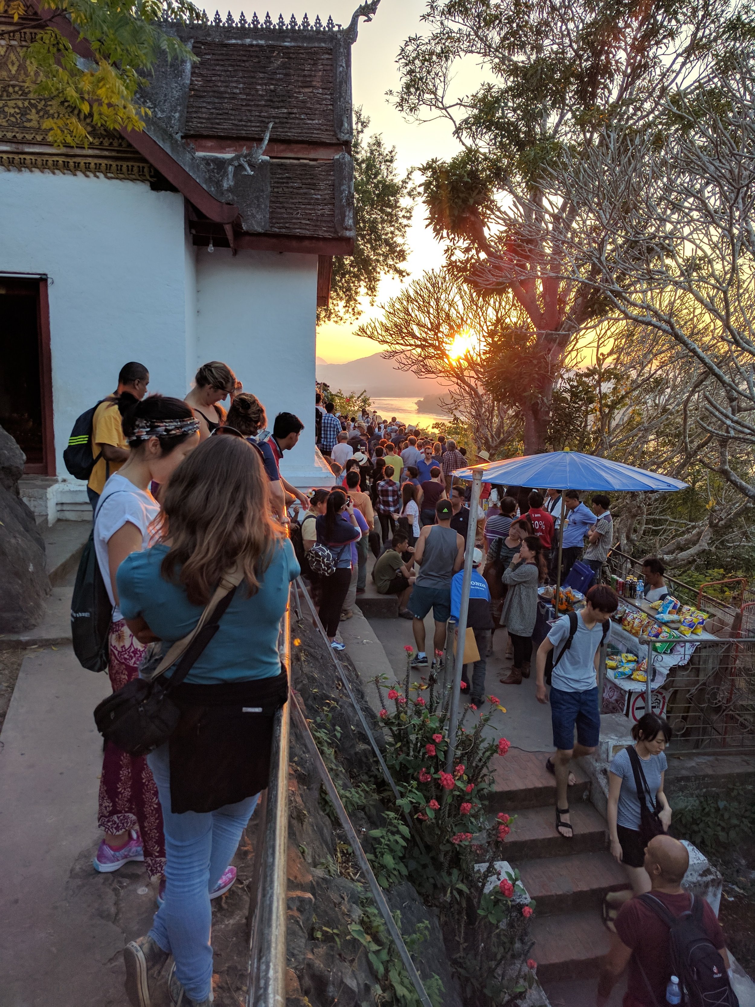 Crowds at sunset