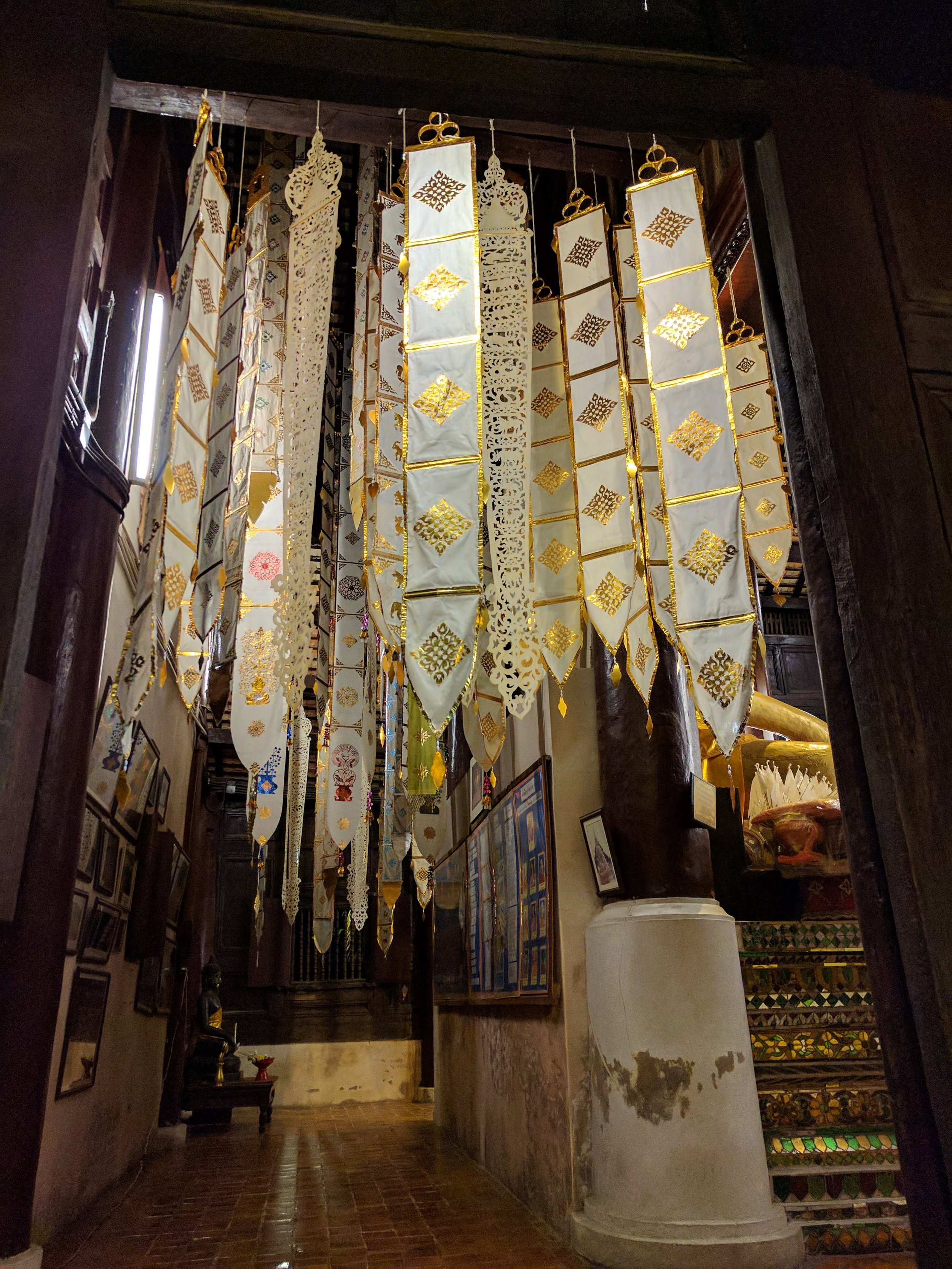 zodiac hangings at Wat Phan Tao