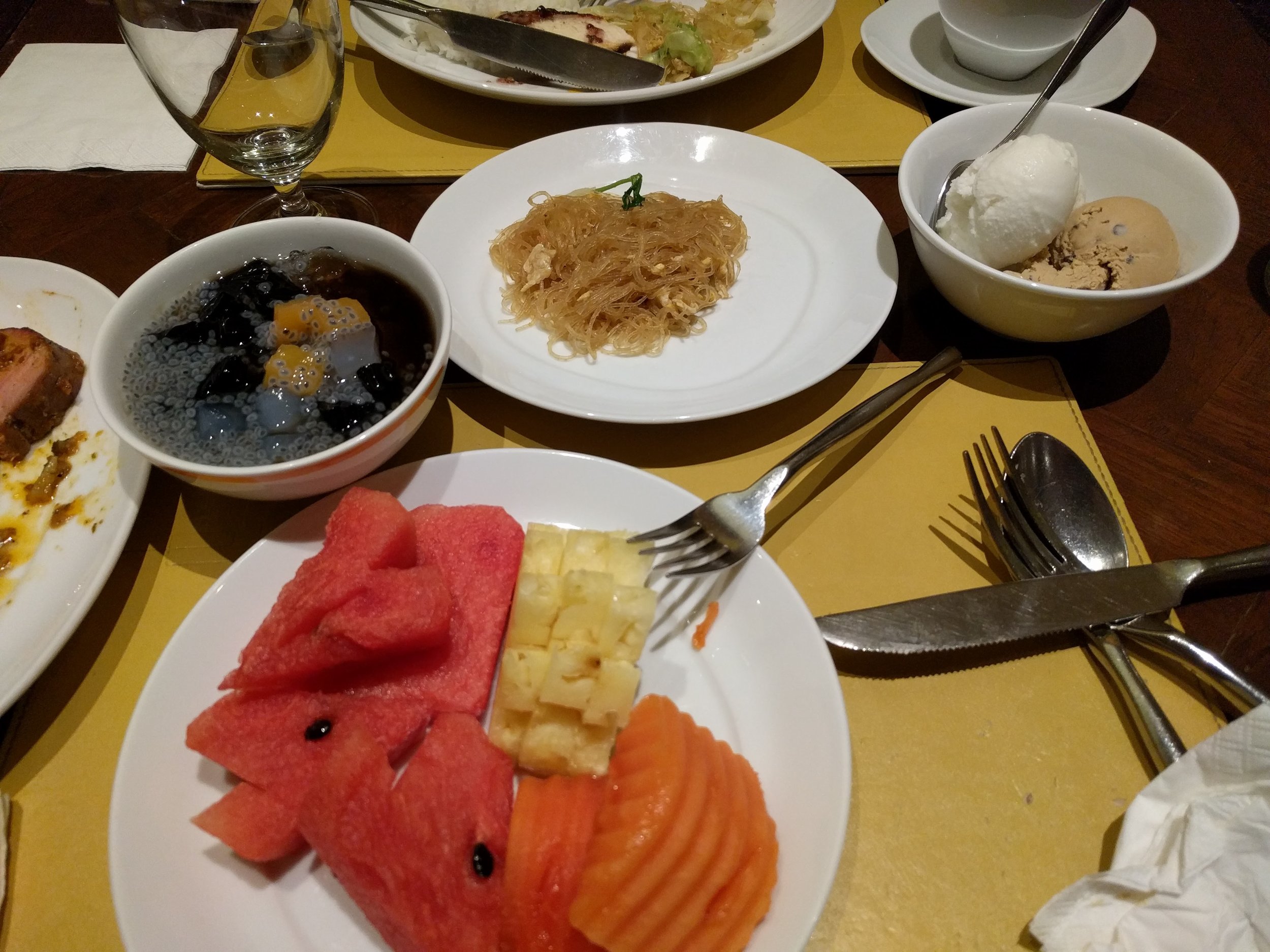 Desserts at the hotel