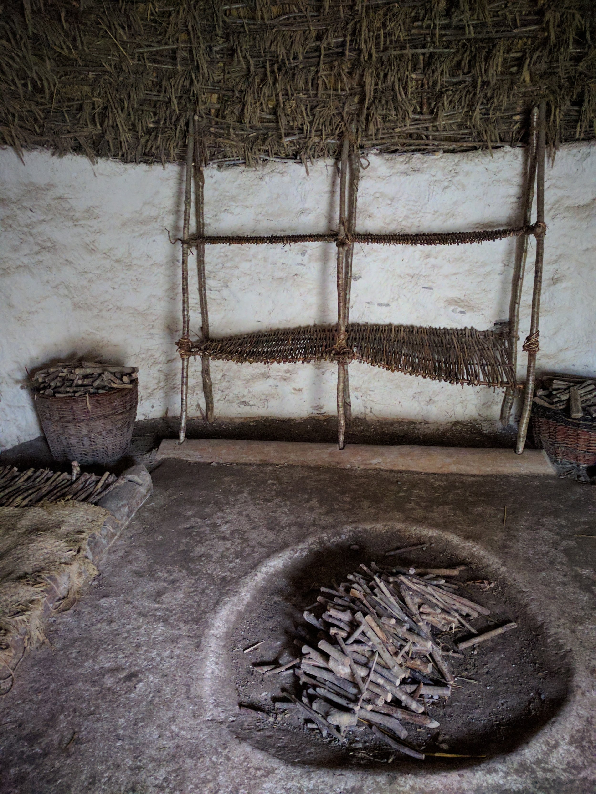 Inside the village hut