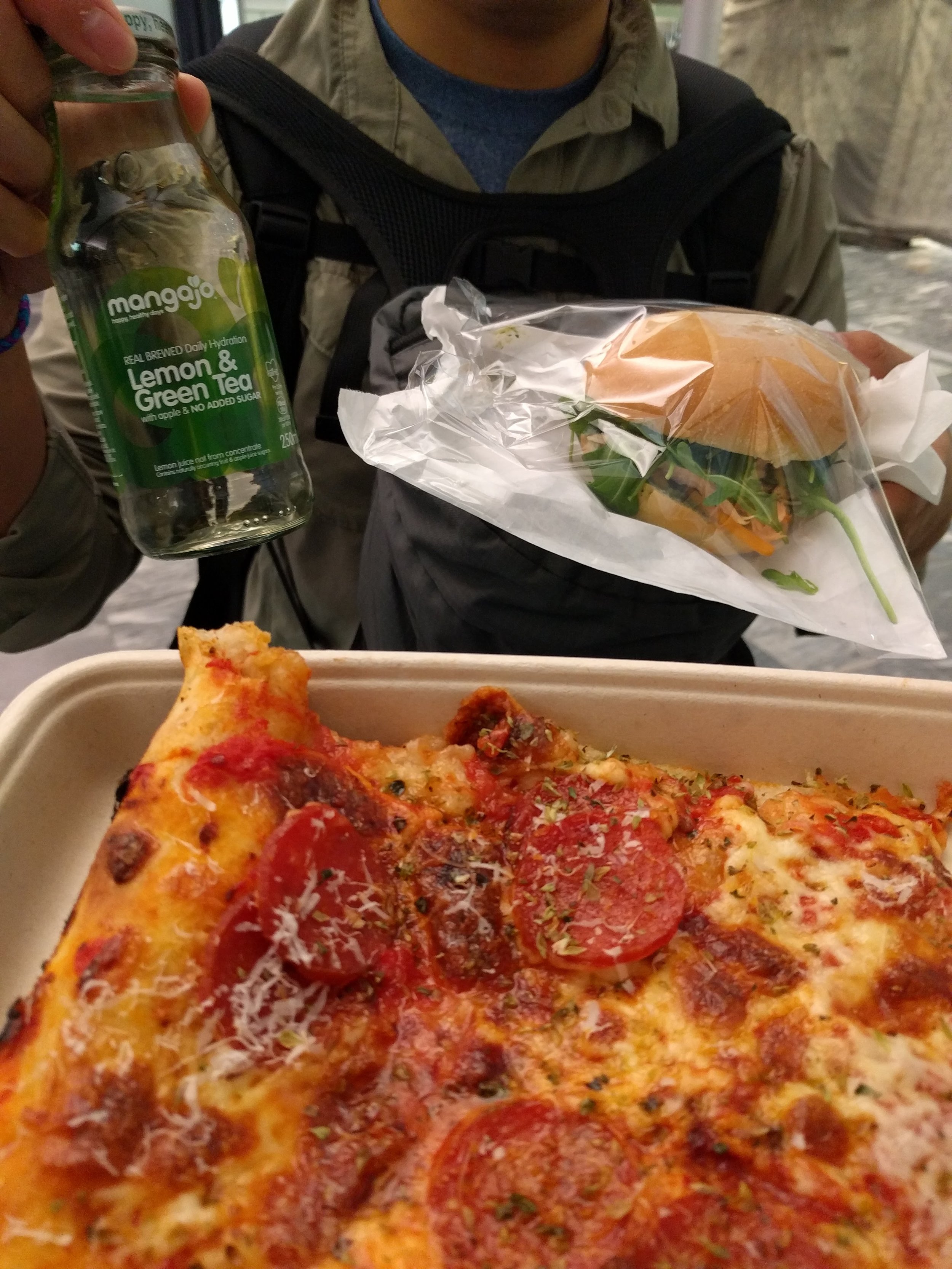 <p>The smoked salmon sandwich was pretty good, as was the pizza, but soo $$</p>