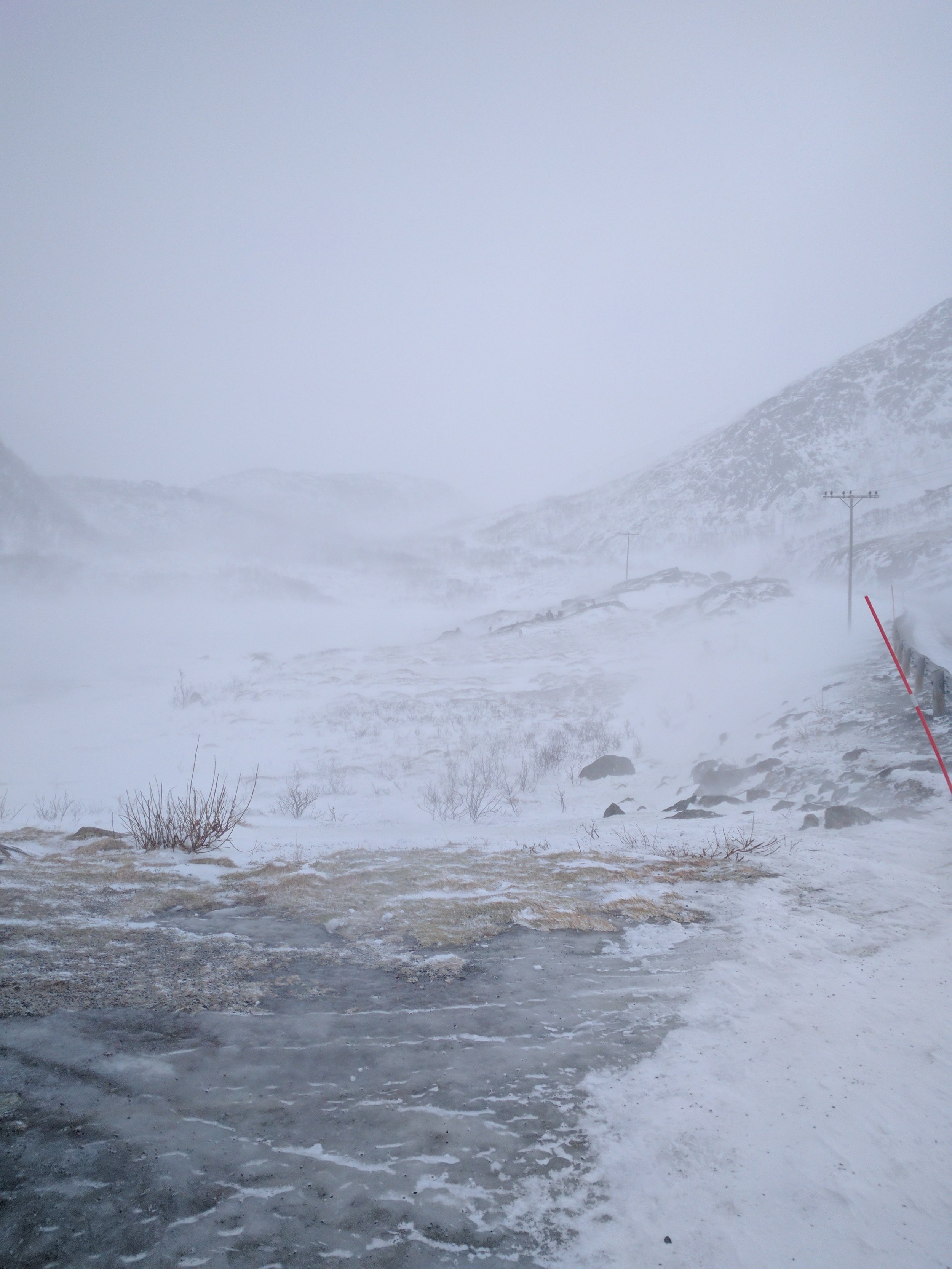 Icy almost white-out conditions