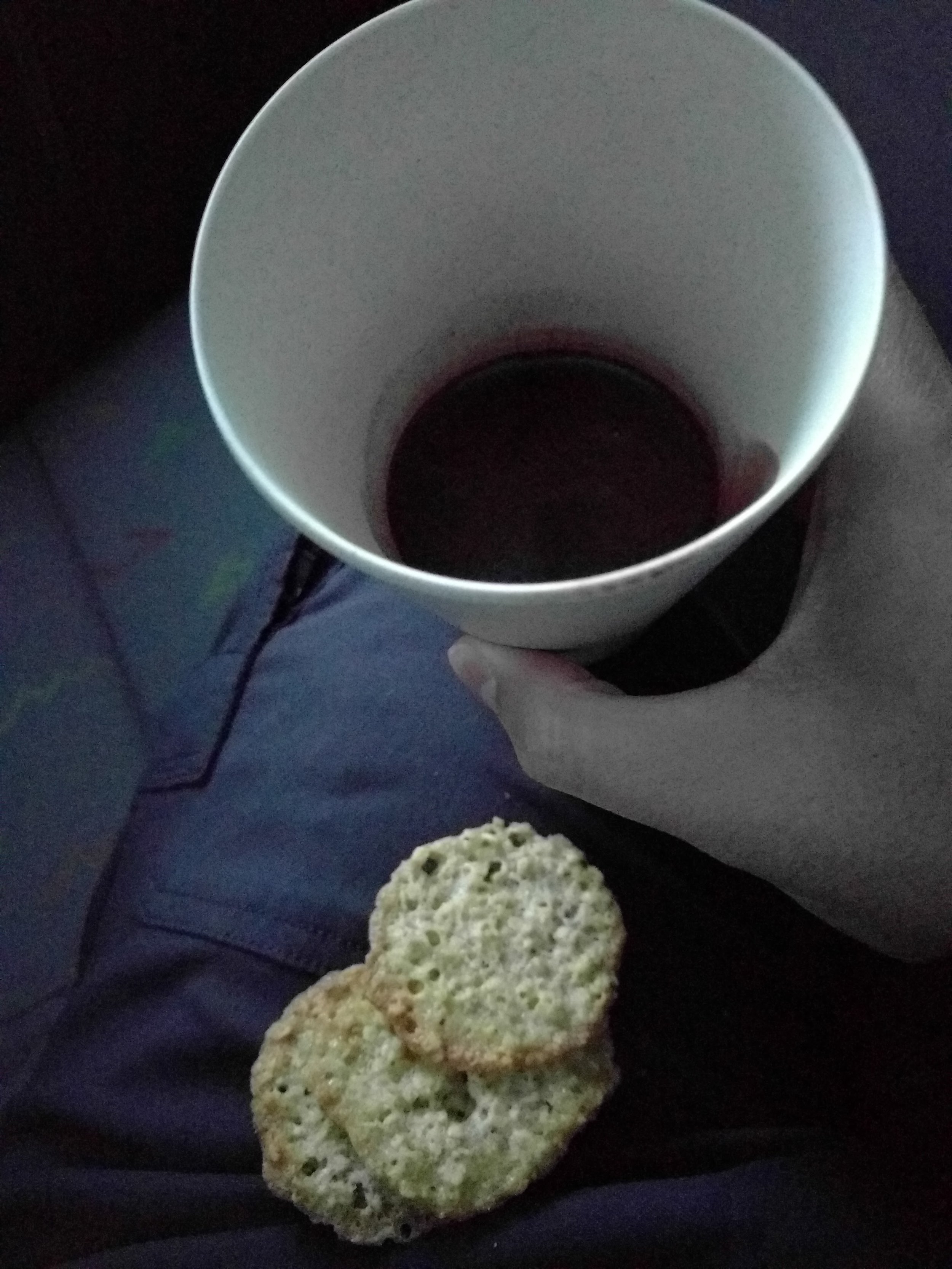 Hot chocolate and cookies at the beach (inside the minivan)