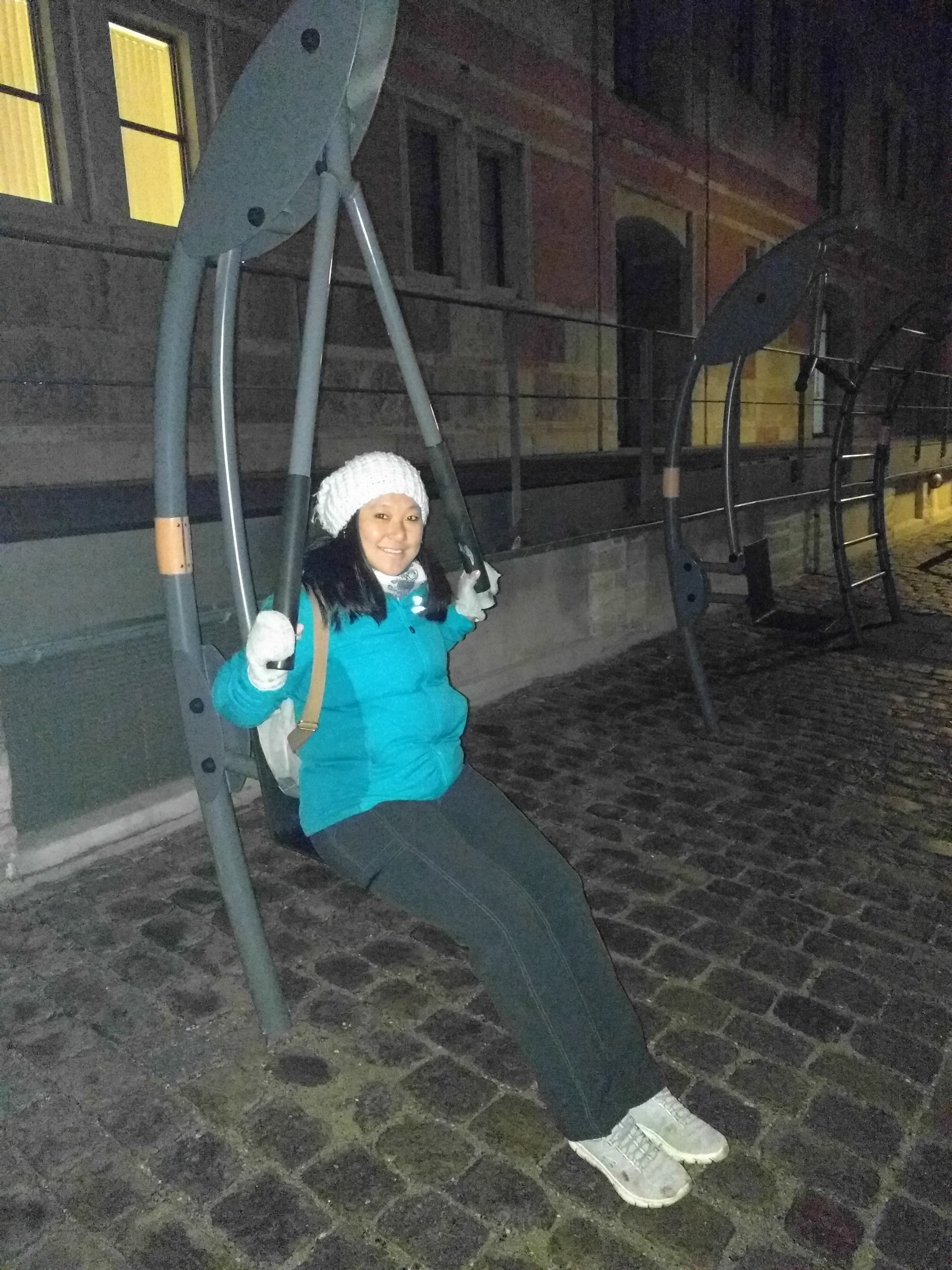 Exercising to stay warm!