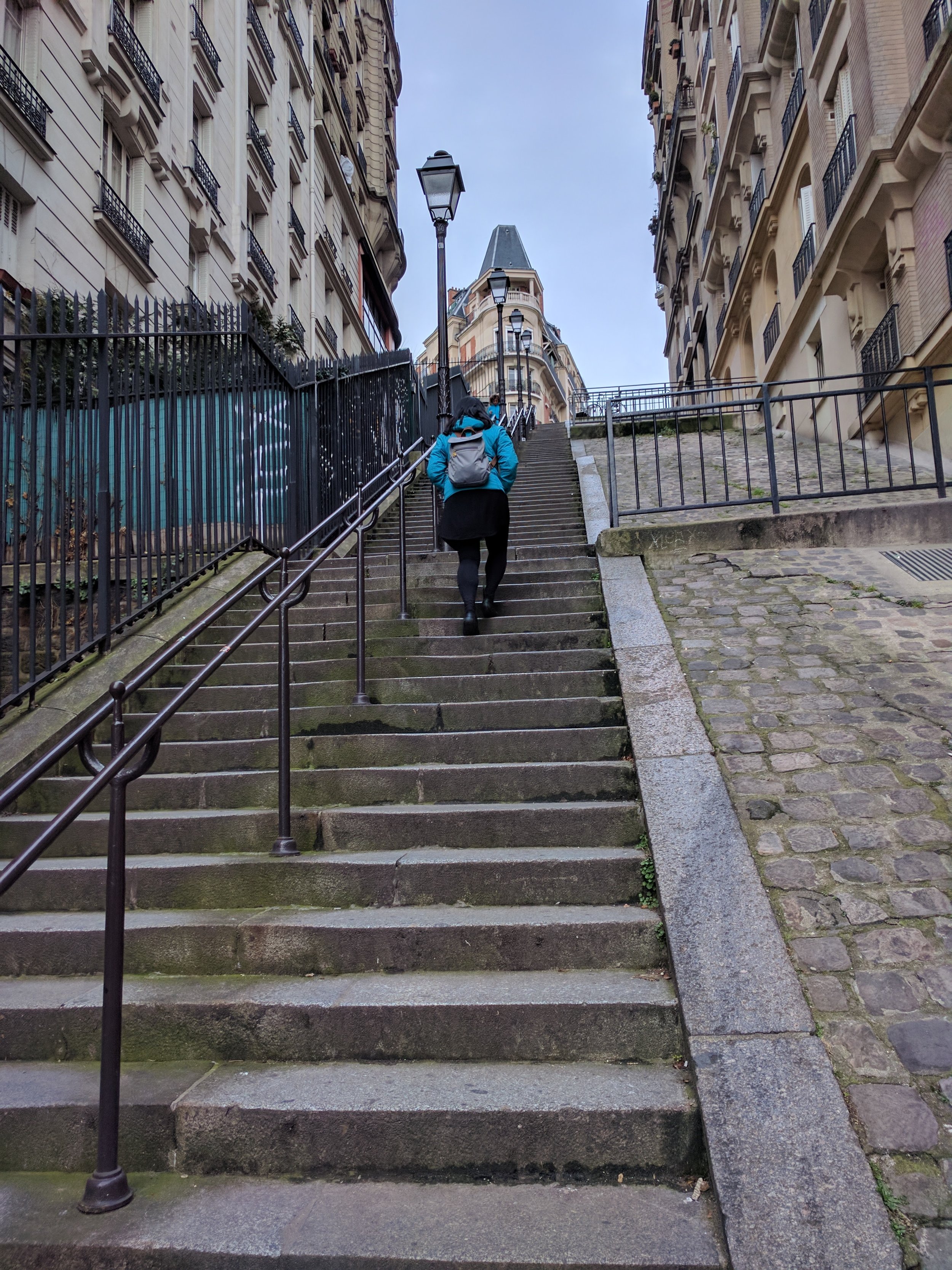 Steps up the back of the hill to Sacré-Cœur
