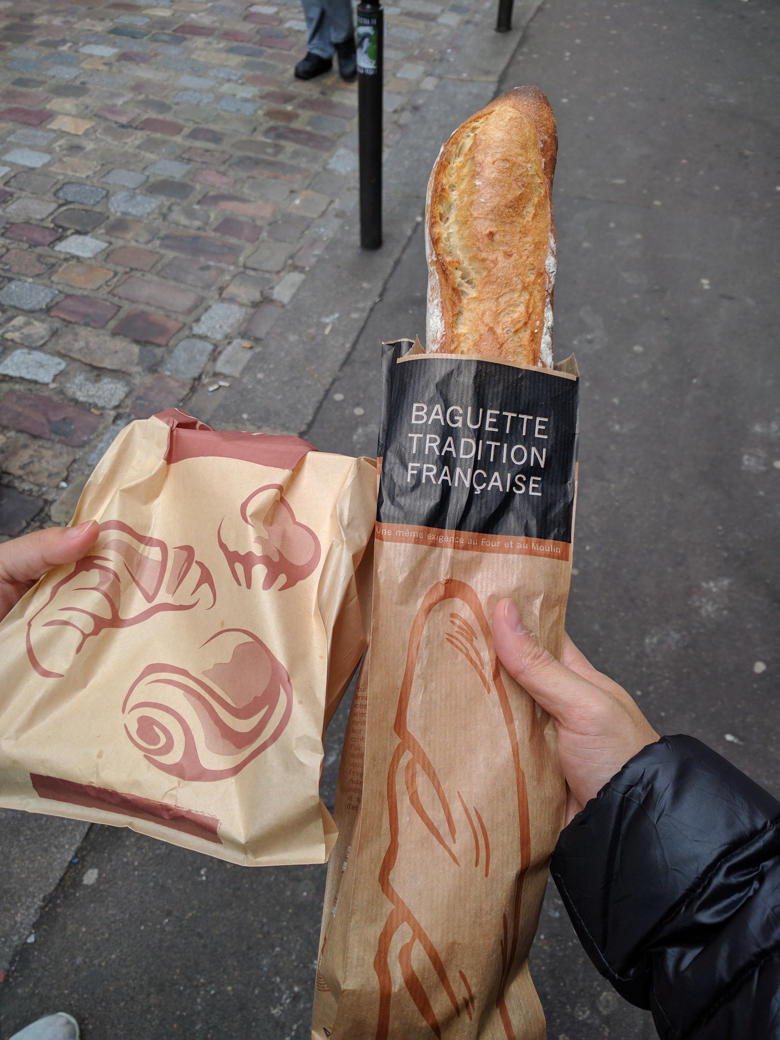 Lemon tart hiding in the bag on the left