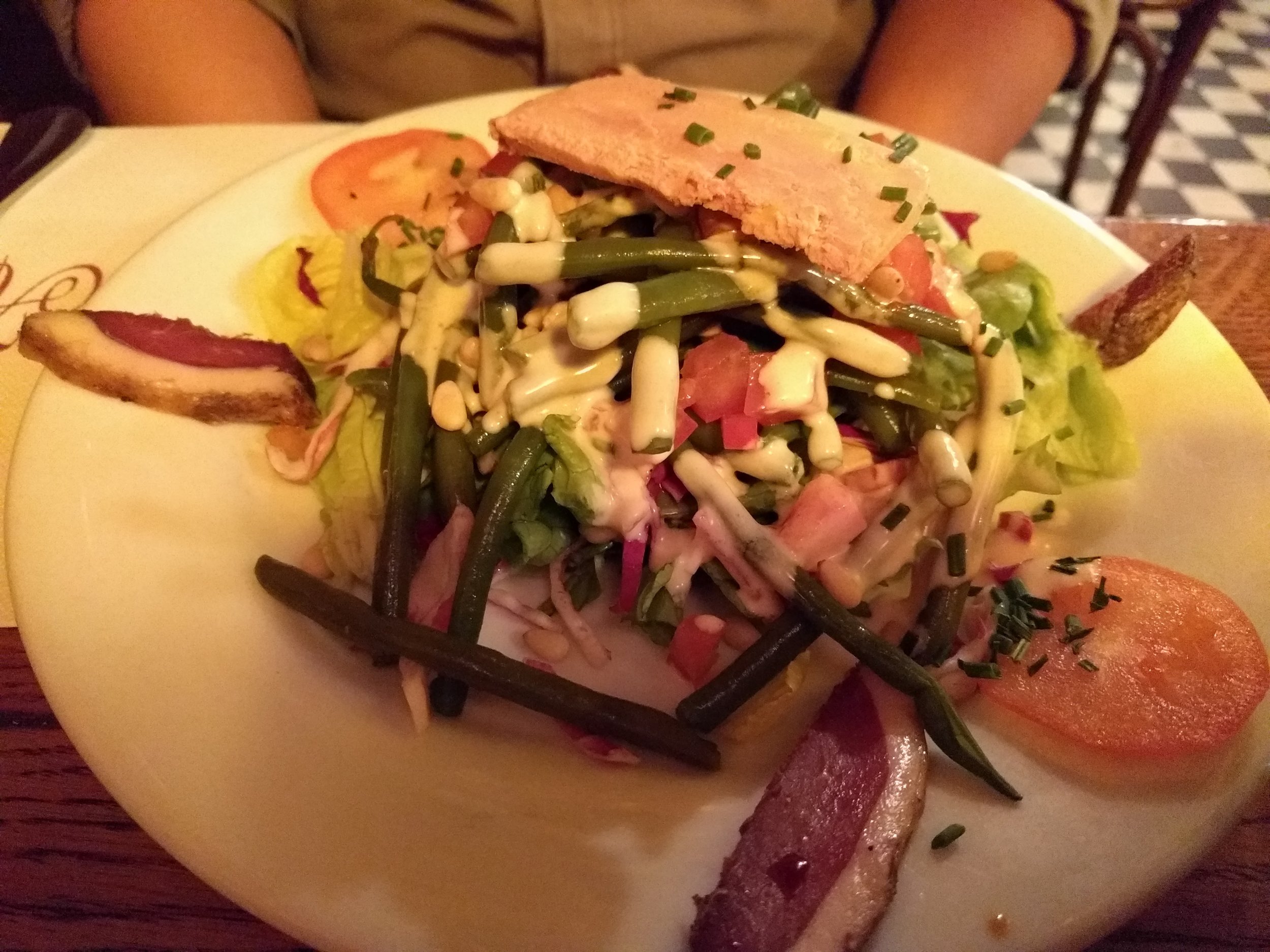 Salad with duck and foie at Le Bistrot d'Henri