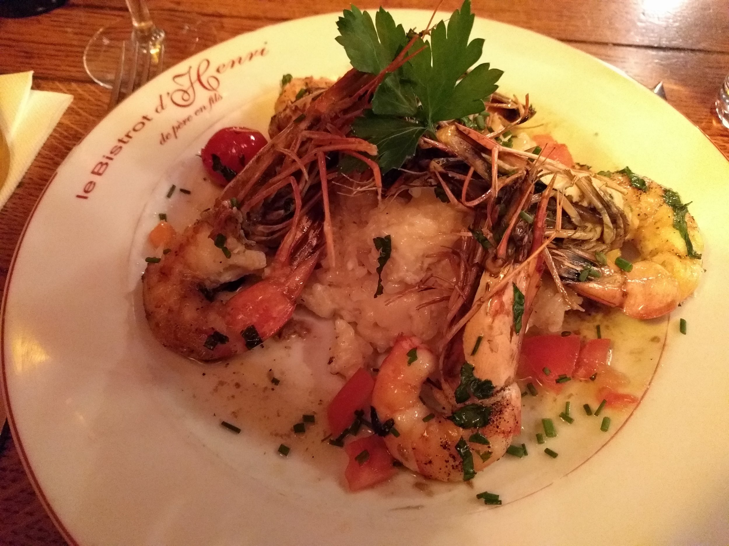 Gambas Risotto at Le Bistrot d'Henri