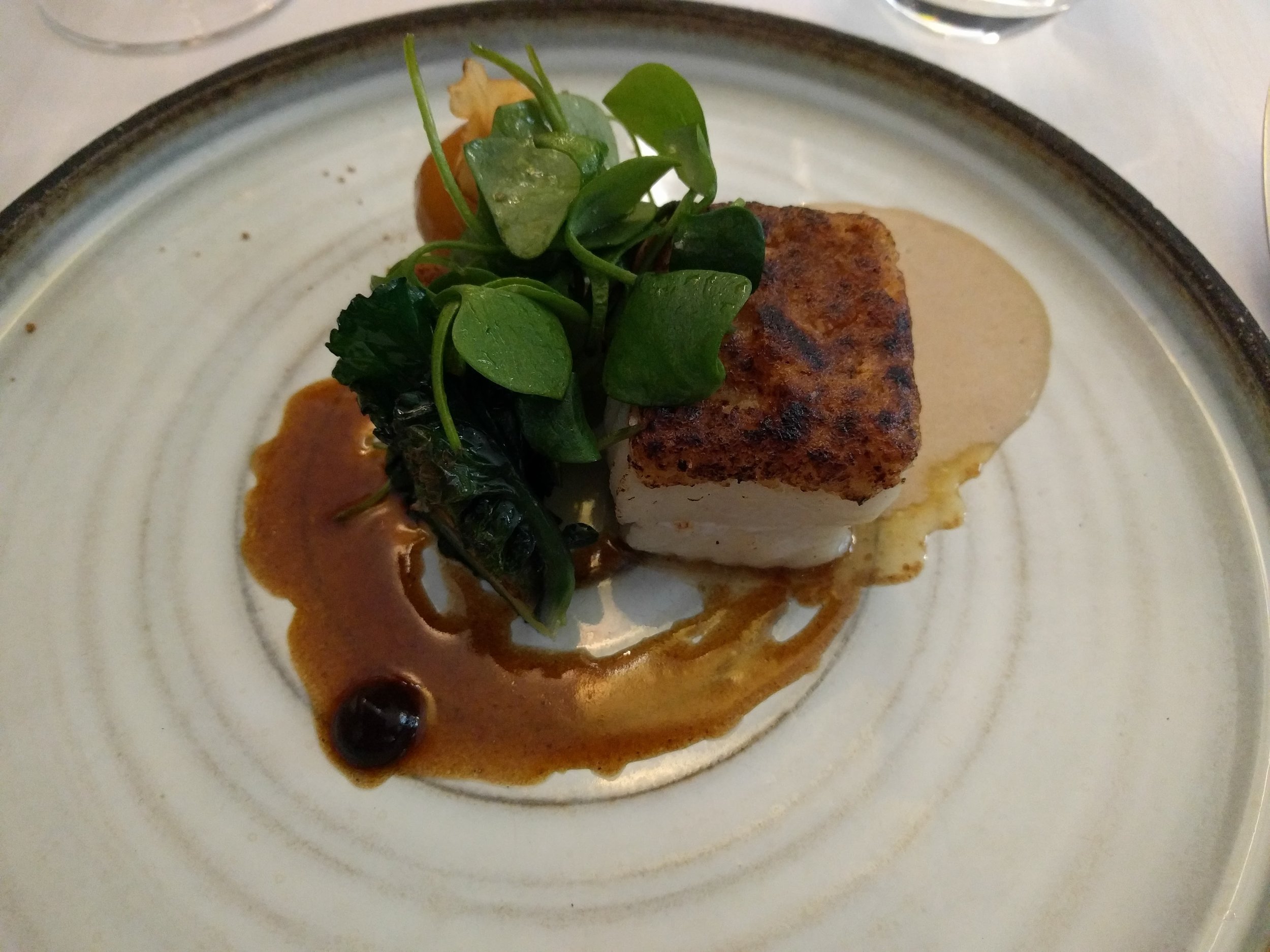 3rd course - Cod with crisped bone marrow and veggies