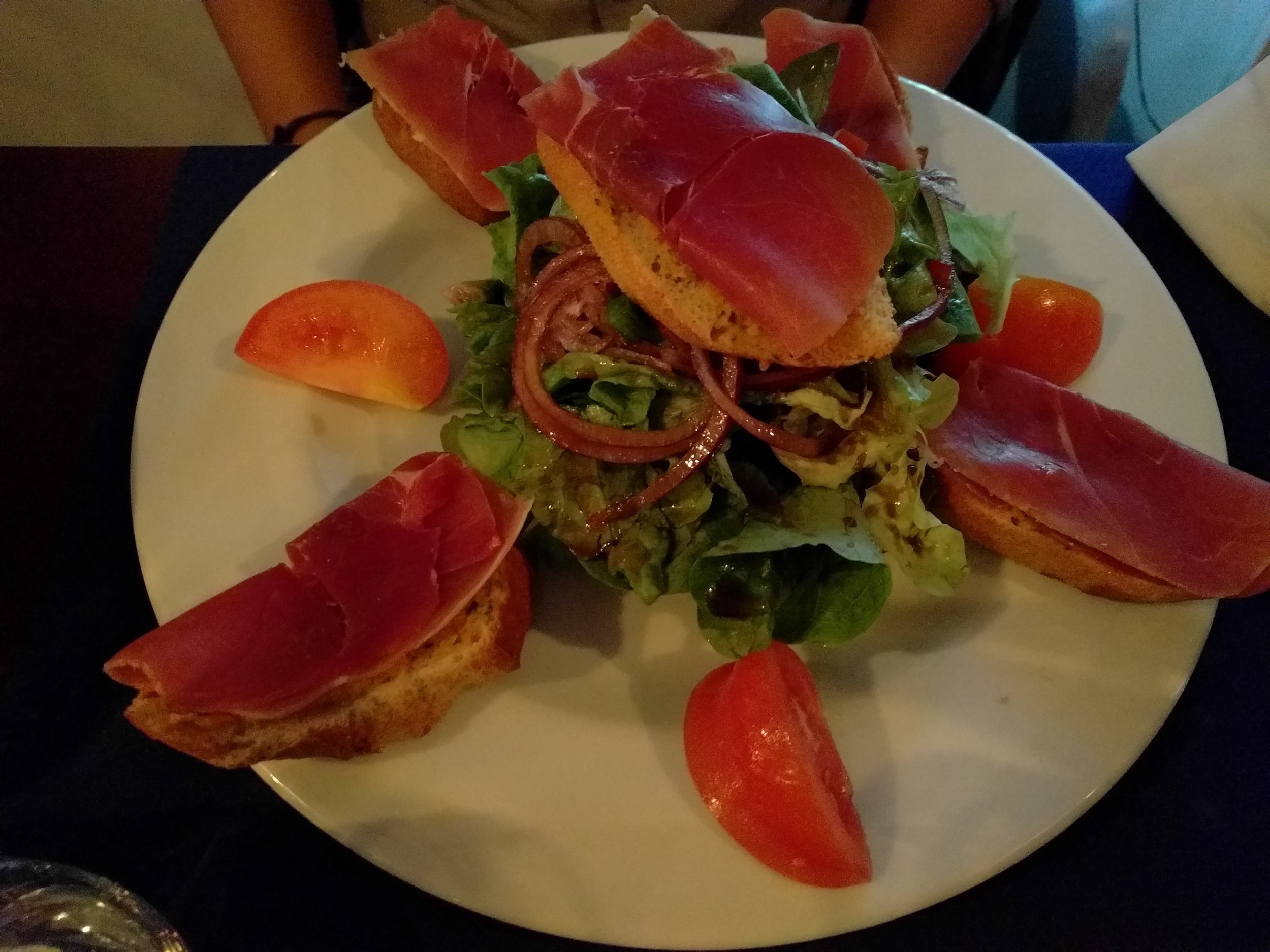 Tomato tartine at Le Jardin