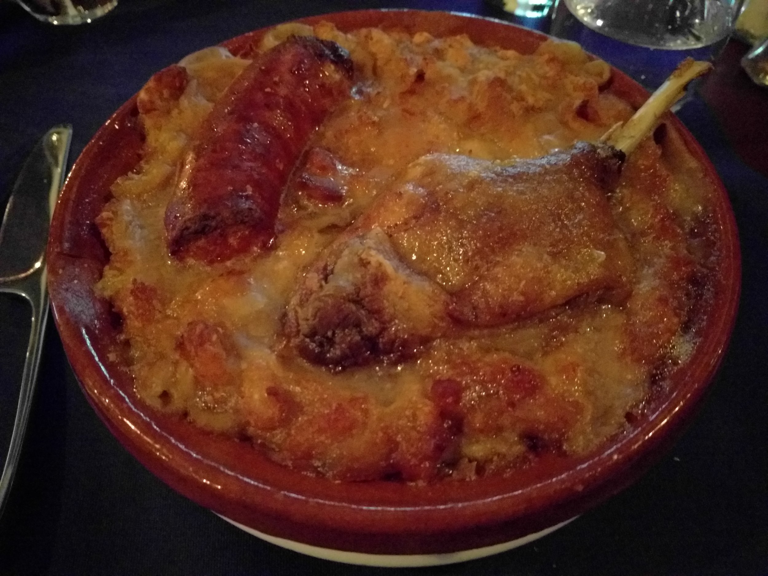 Cassoulet with duck confit and sausage at Le Jardin