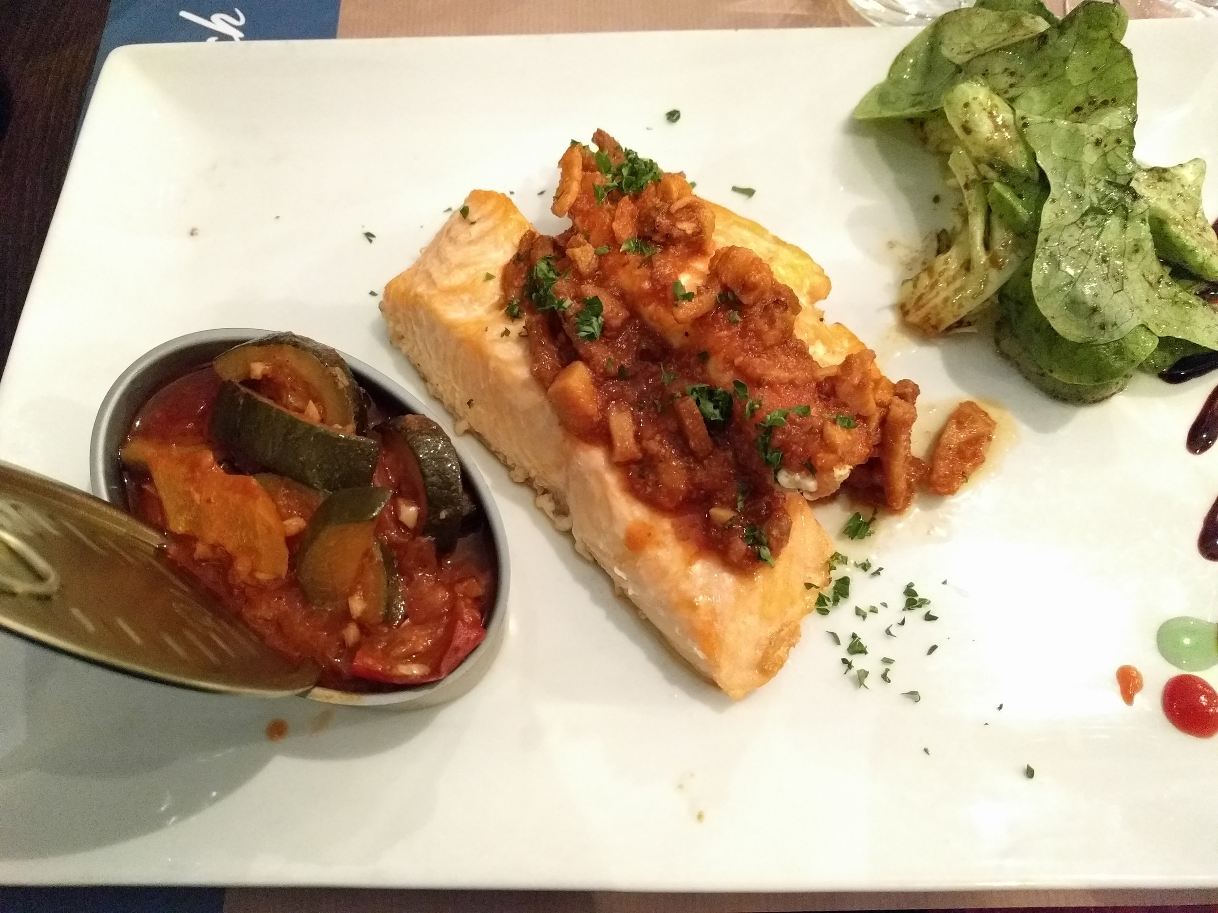 Salmon with ratatouille