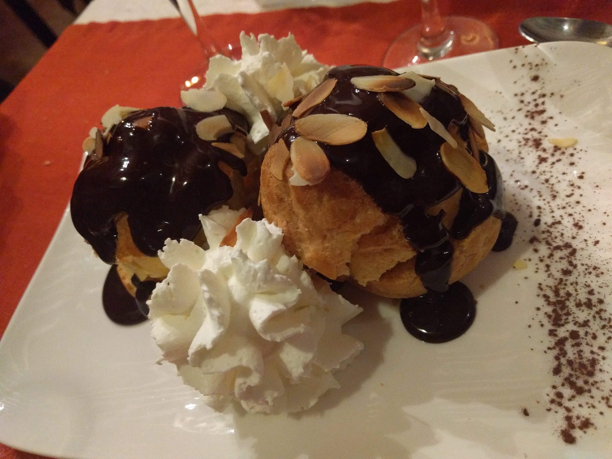 Profiteroles for dessert