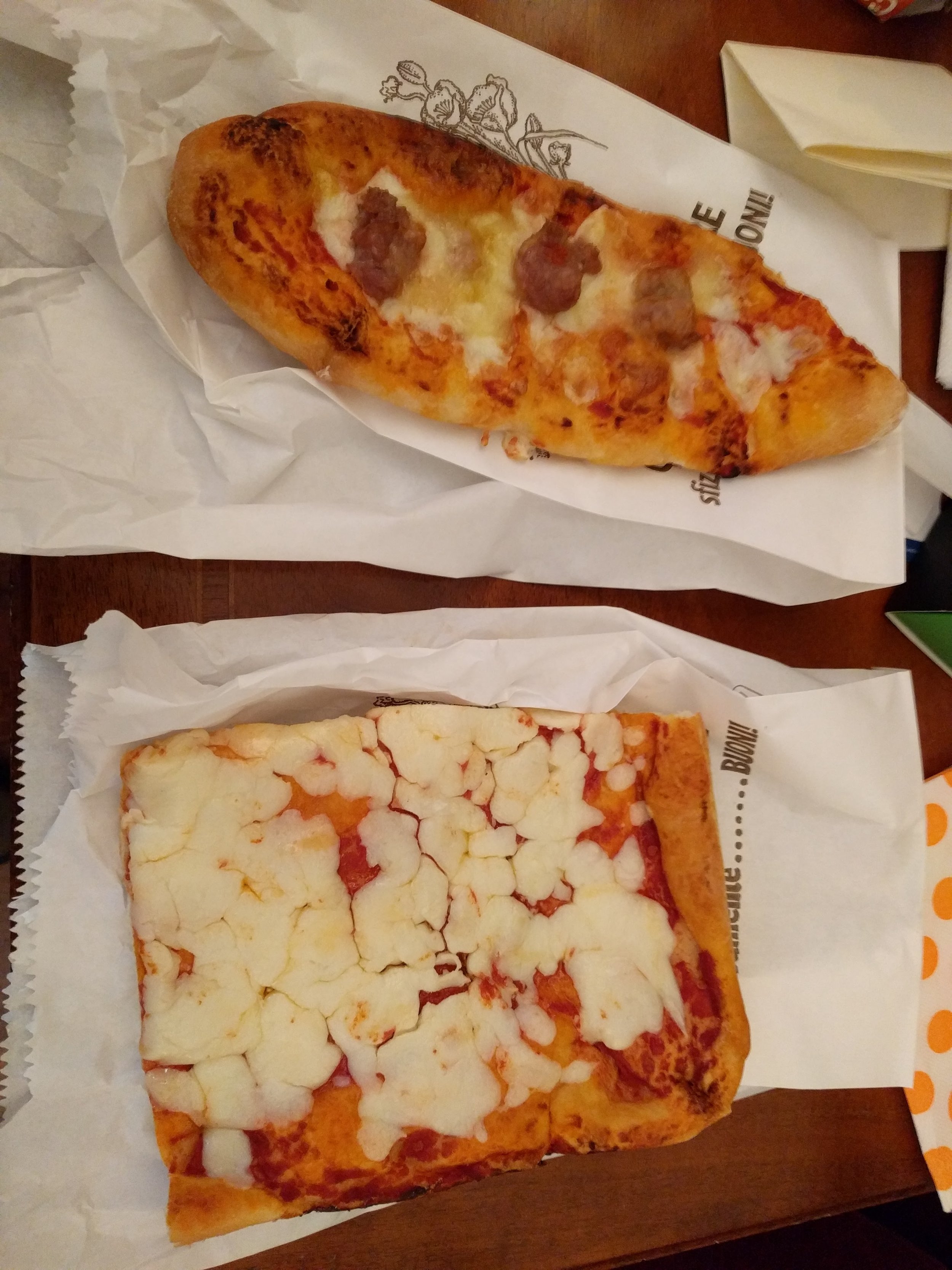 sad 'breakfast' pizza and bread