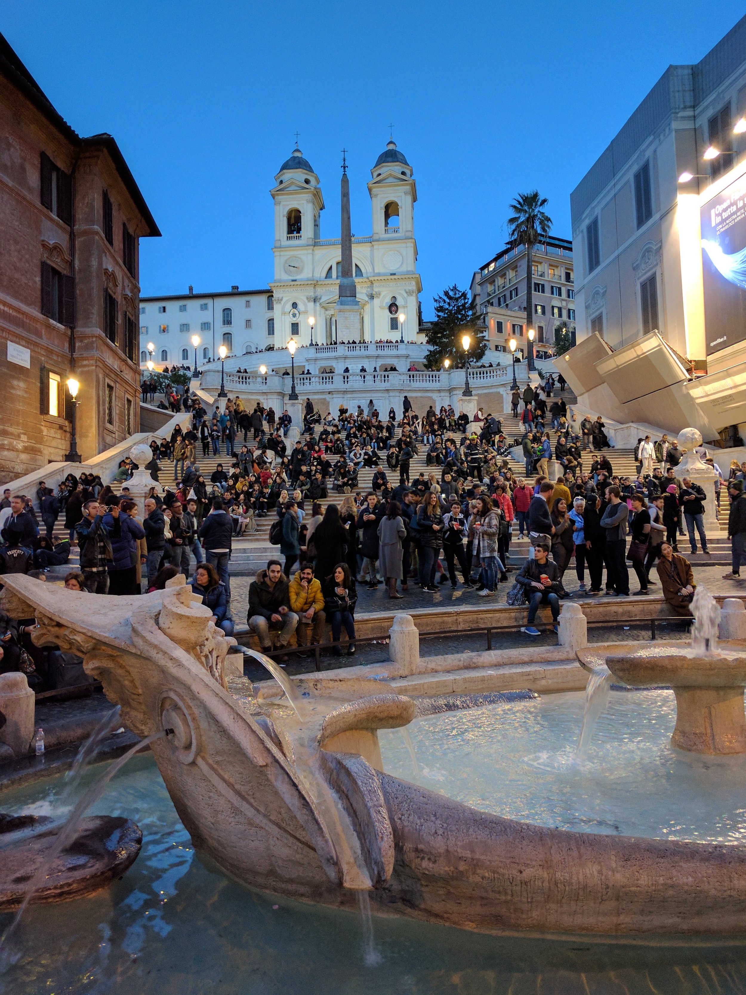 Spanish Steps as the sun goes down