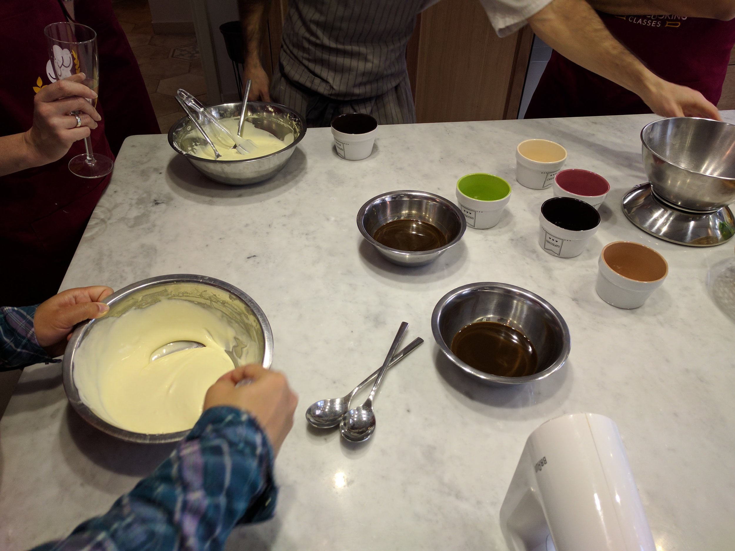 Making the tiramisu
