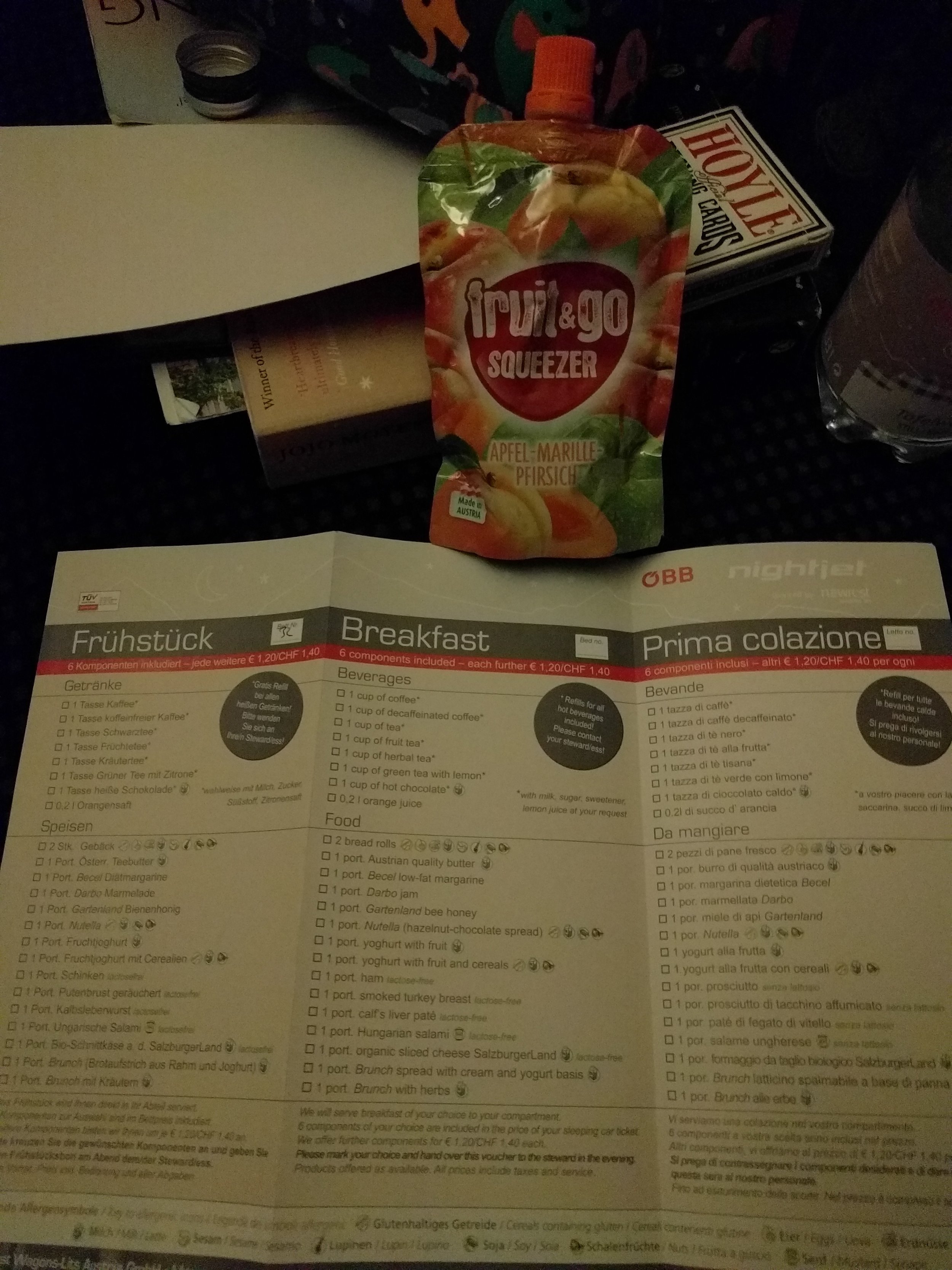 Breakfast menu