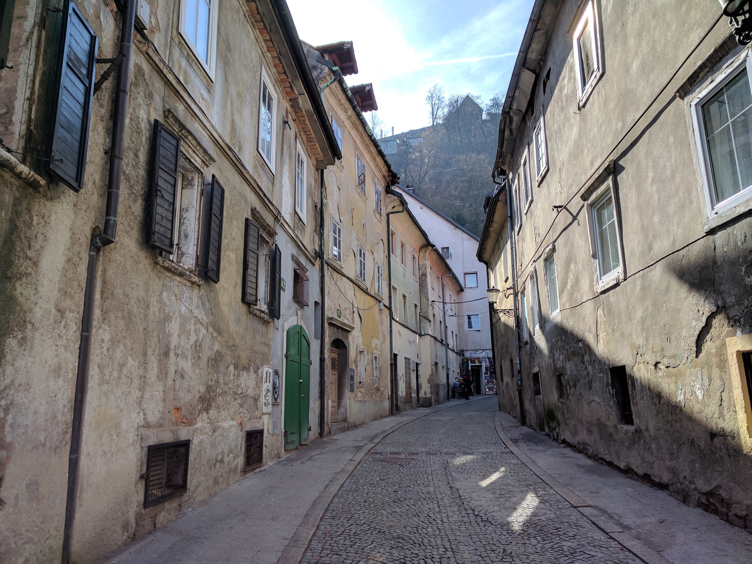 Walking up towards Ljubljana castle