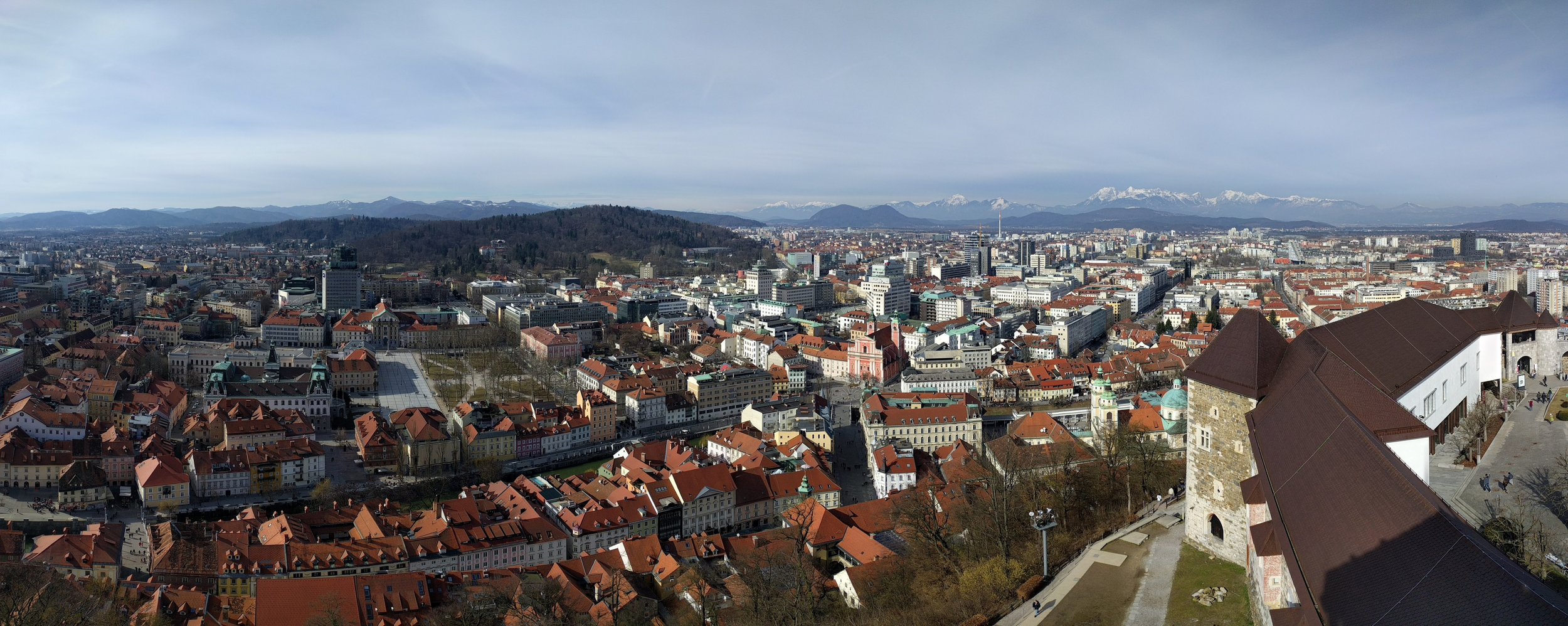Panoramic view of Ljubljana from the tower